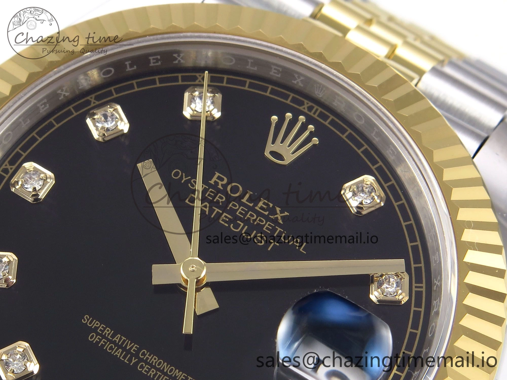 DateJust 41 126333 EWEF Best Edition Black Diamonds Dial on SS YG Jubilee Bracelet A3235