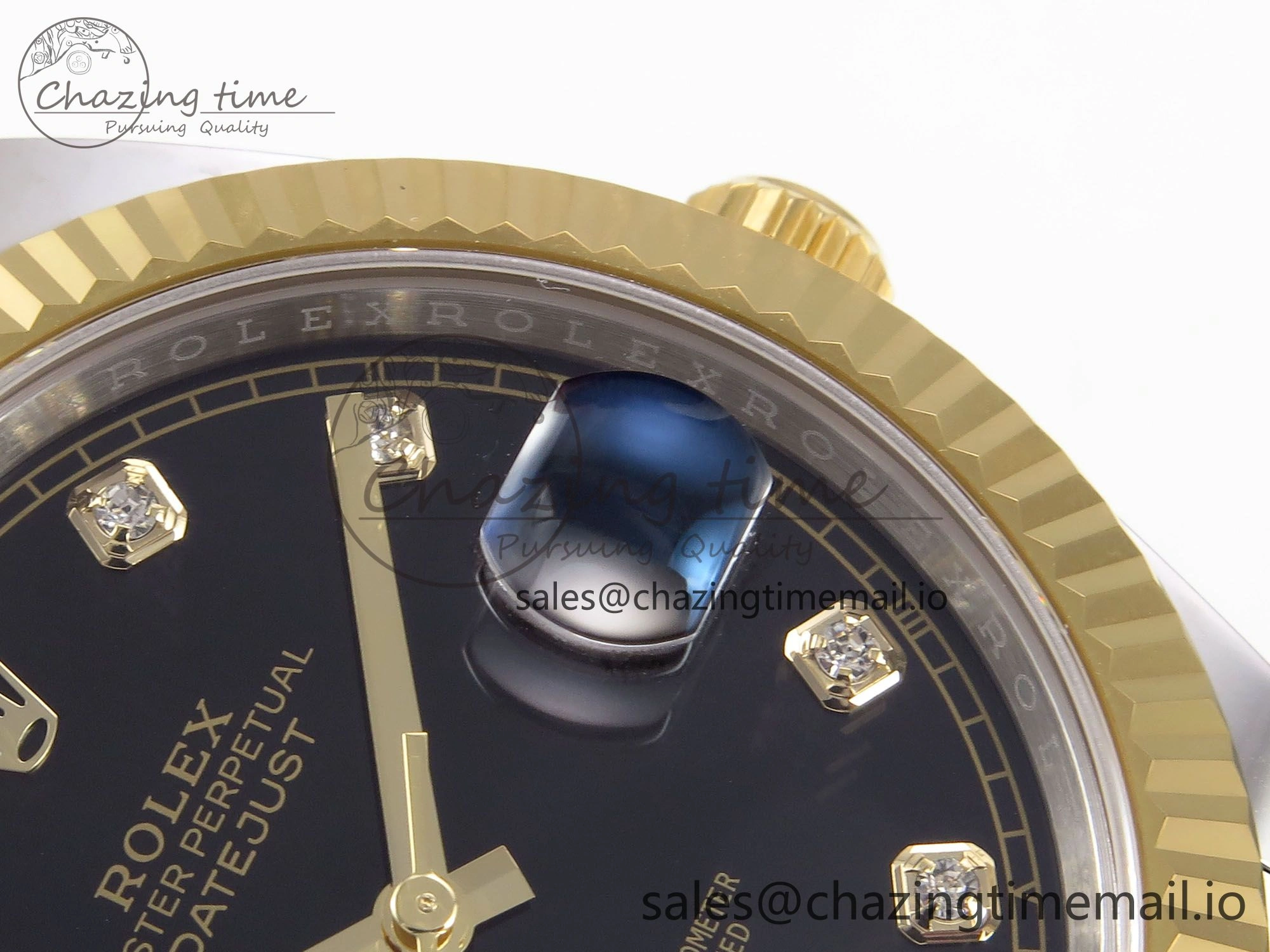 DateJust 41 126333 EWEF Best Edition Black Diamonds Dial on SS YG Oyster Bracelet A3235