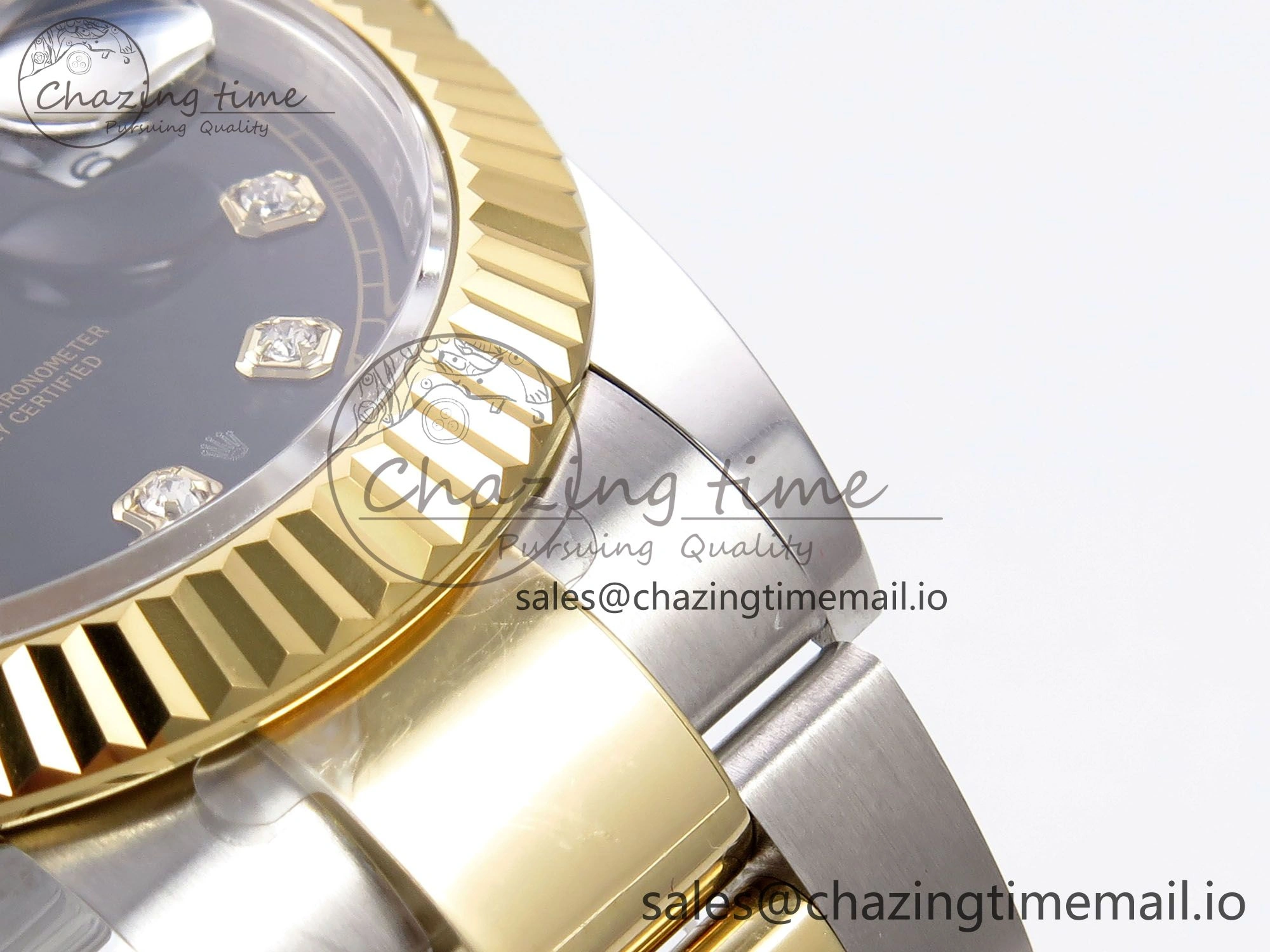 DateJust 41 126333 EWEF Best Edition Black Diamonds Dial on SS YG Oyster Bracelet A3235