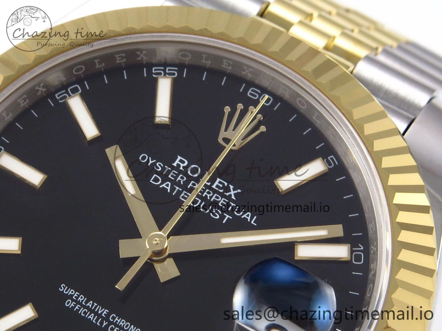 DateJust 41 126333 EWEF Best Edition Black Stick Dial on SS YG Jubilee Bracelet A3235