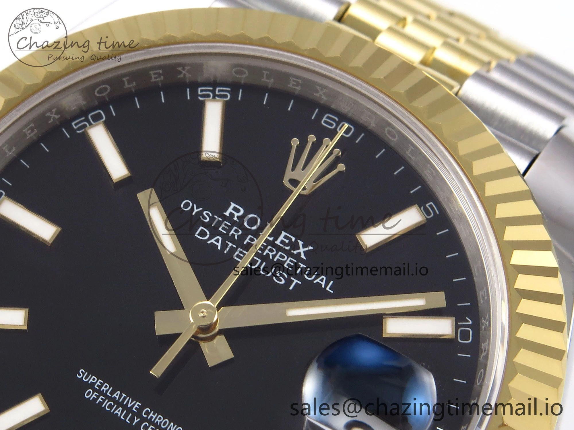 DateJust 41 126333 EWEF Best Edition Black Stick Dial on SS YG Jubilee Bracelet A3235