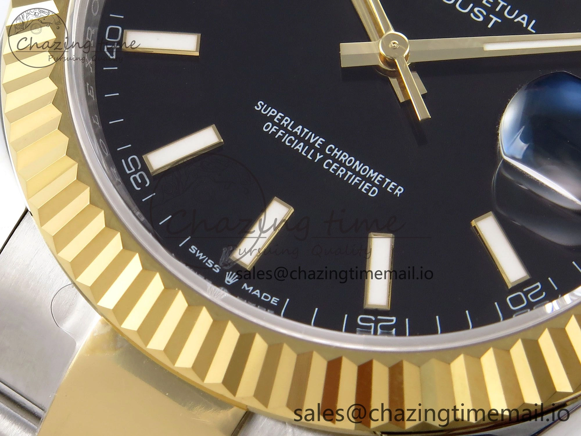DateJust 41 126333 EWEF Best Edition Black Stick Dial on SS YG Oyster Bracelet A3235