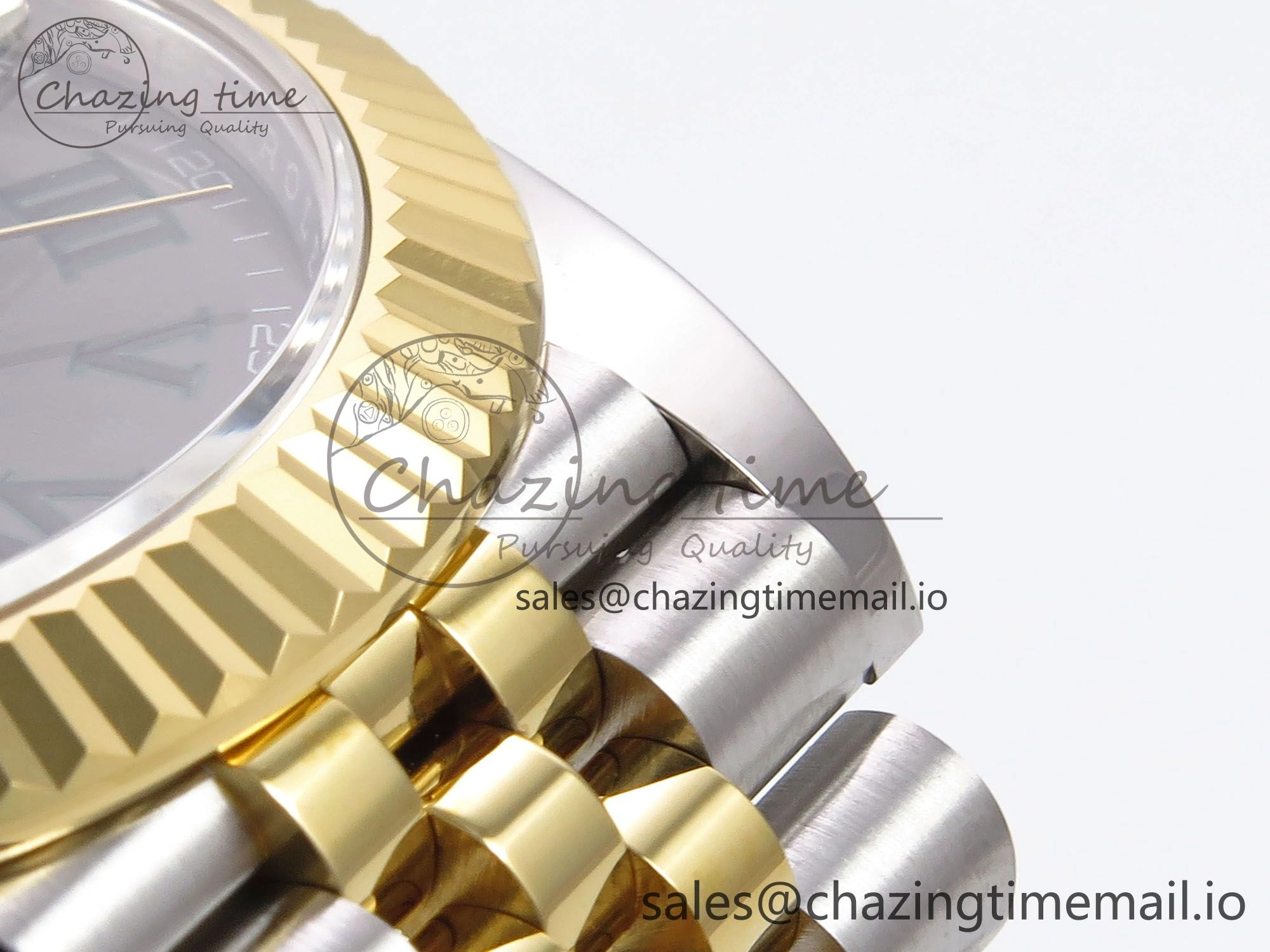 DateJust 41 126333 EWEF Best Edition Gray Dial Green Roman Markers on SS YG Jubilee Bracelet A3235