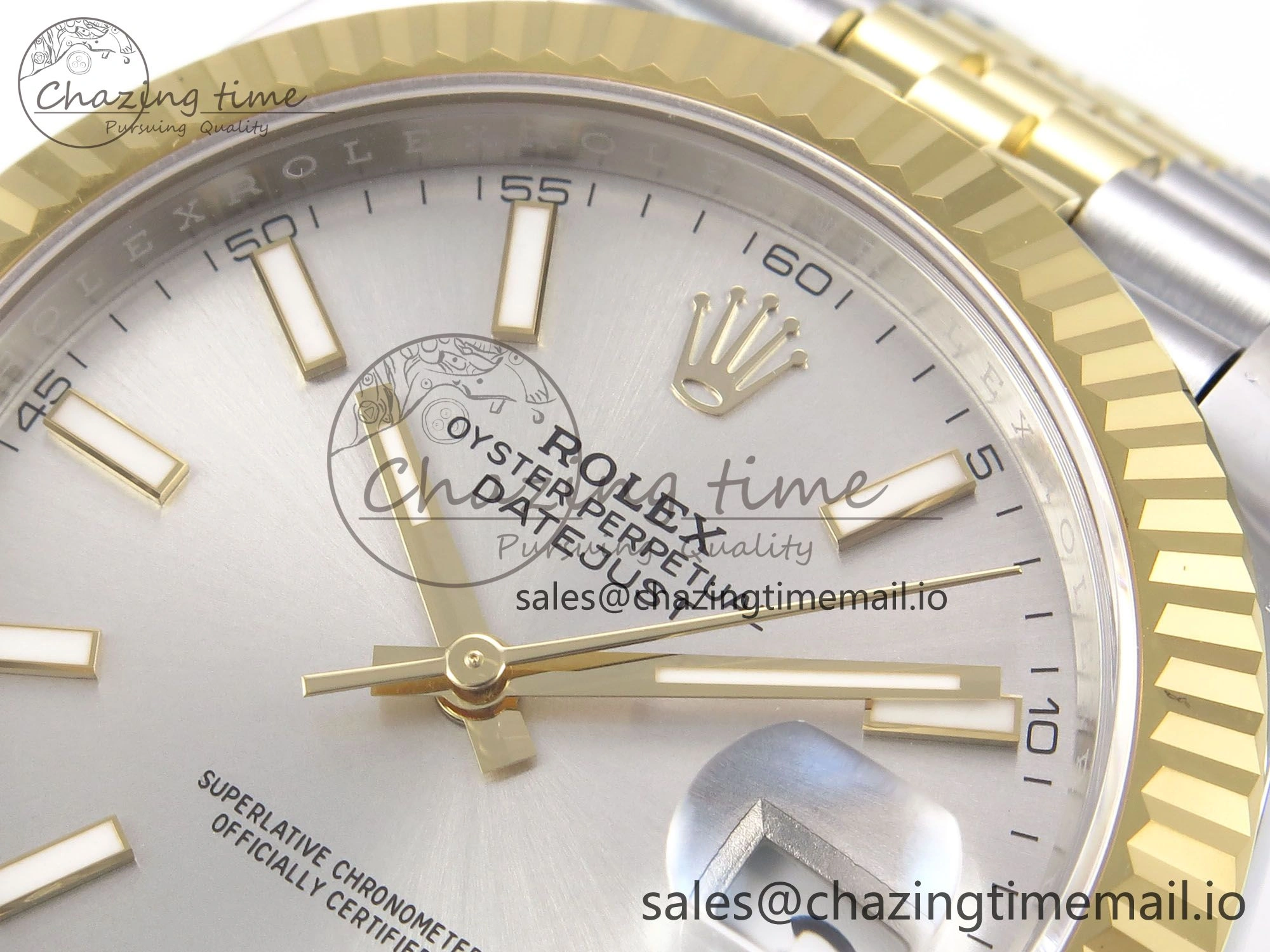 DateJust 41 126333 EWEF Best Edition Silver Stick Dial on SS YG Jubilee Bracelet A3235
