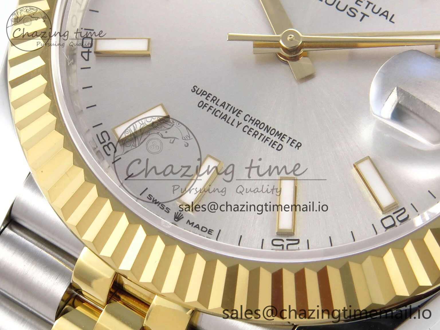 DateJust 41 126333 EWEF Best Edition Silver Stick Dial on SS YG Jubilee Bracelet A3235