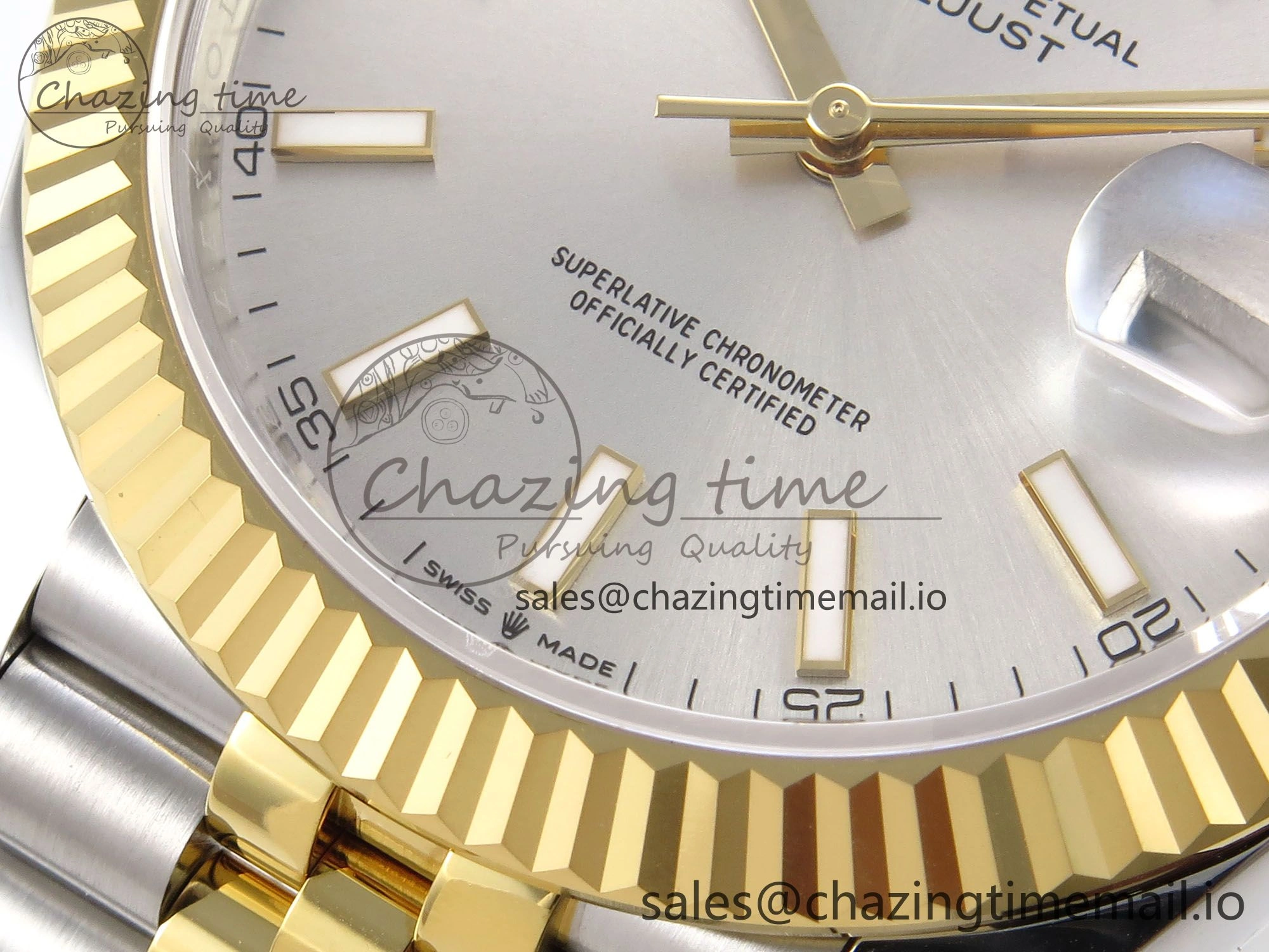 DateJust 41 126333 EWEF Best Edition Silver Stick Dial on SS YG Jubilee Bracelet A3235