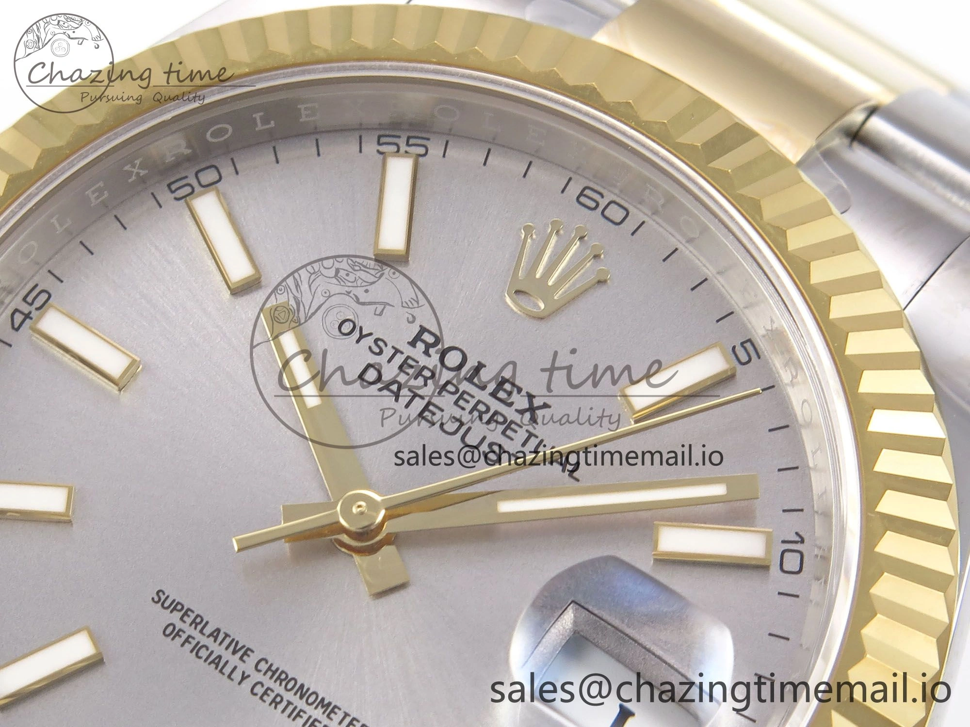 DateJust 41 126333 EWEF Best Edition Silver Stick Dial on SS YG Oyster Bracelet A3235