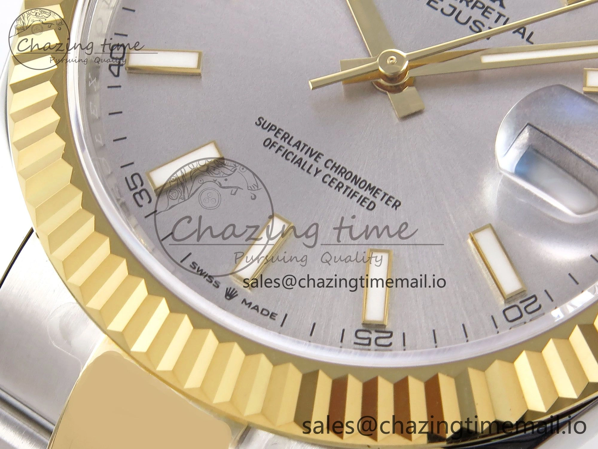 DateJust 41 126333 EWEF Best Edition Silver Stick Dial on SS YG Oyster Bracelet A3235