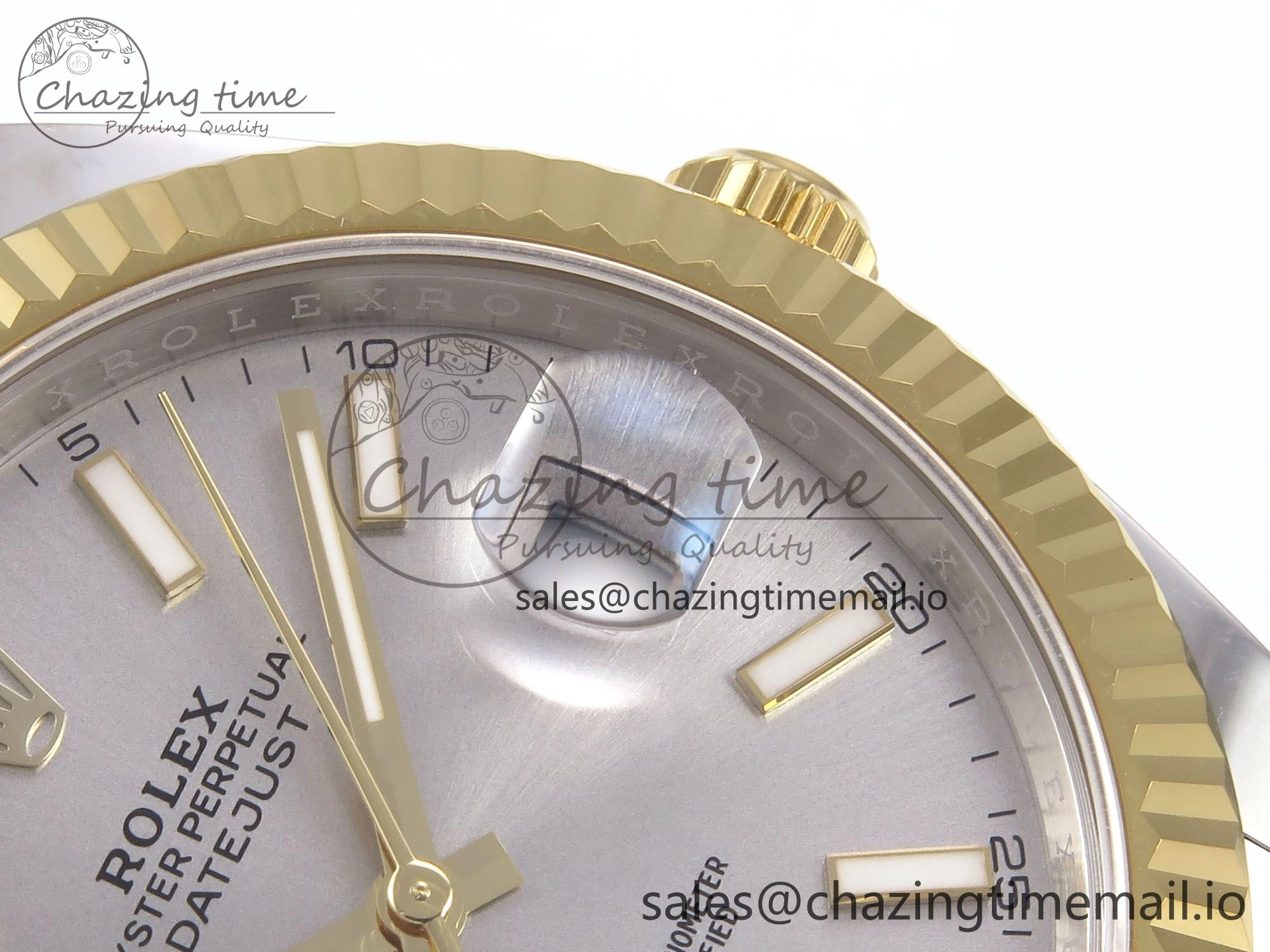 DateJust 41 126333 EWEF Best Edition Silver Stick Dial on SS YG Oyster Bracelet A3235