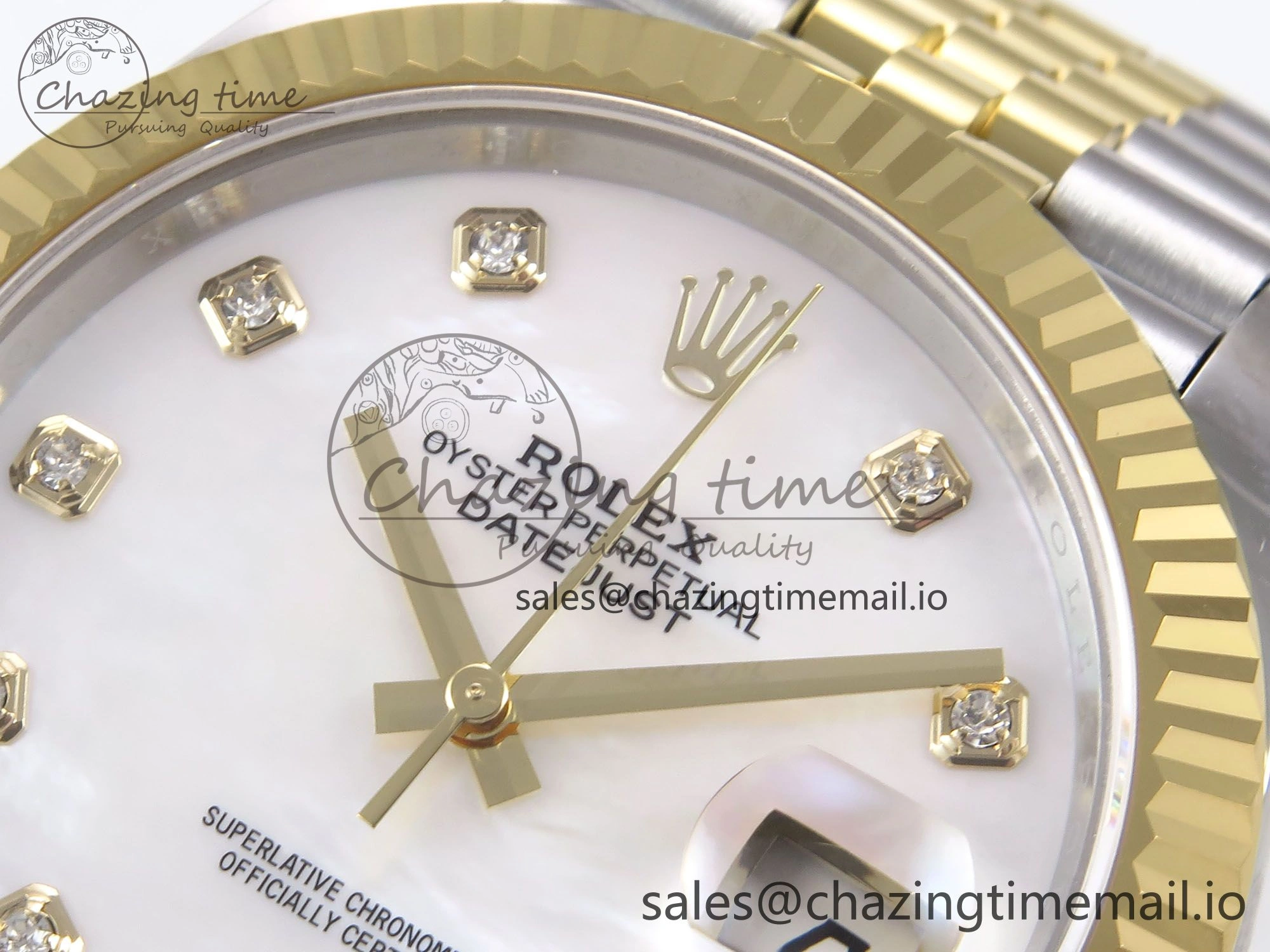 DateJust 41 126333 EWEF Best Edition White MOP Dial on SS YG Jubilee Bracelet A3235