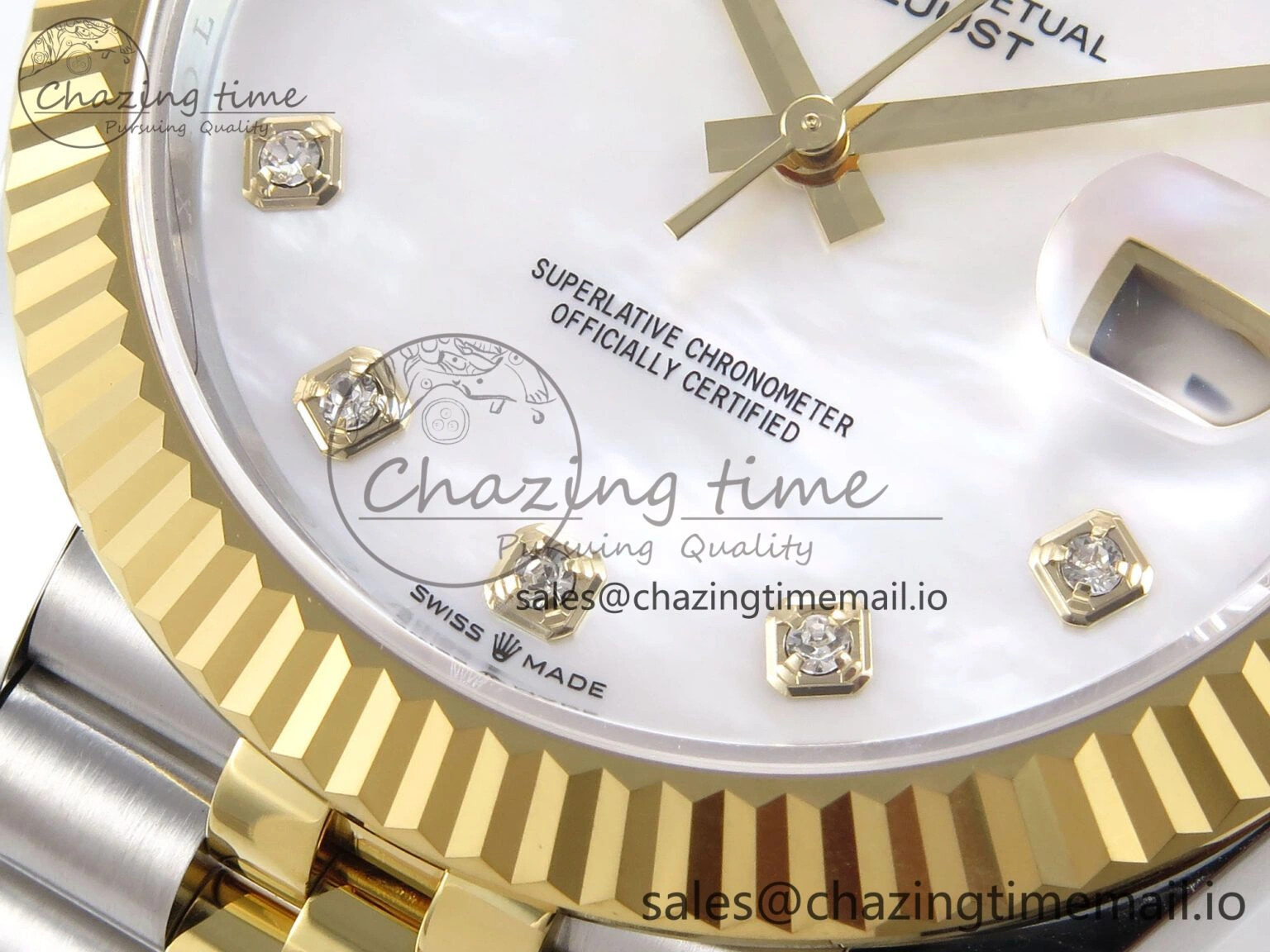 DateJust 41 126333 EWEF Best Edition White MOP Dial on SS YG Jubilee Bracelet A3235