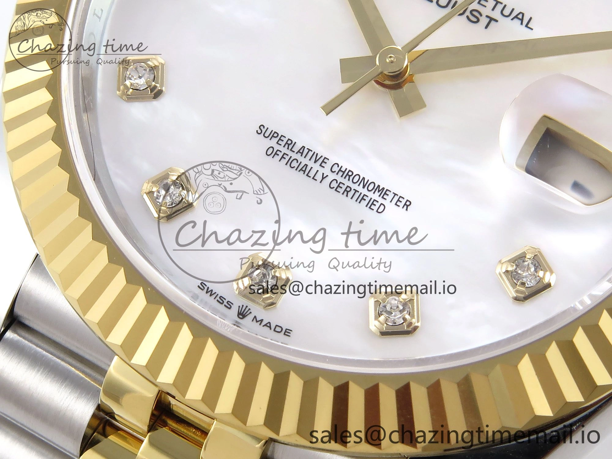 DateJust 41 126333 EWEF Best Edition White MOP Dial on SS YG Jubilee Bracelet A3235