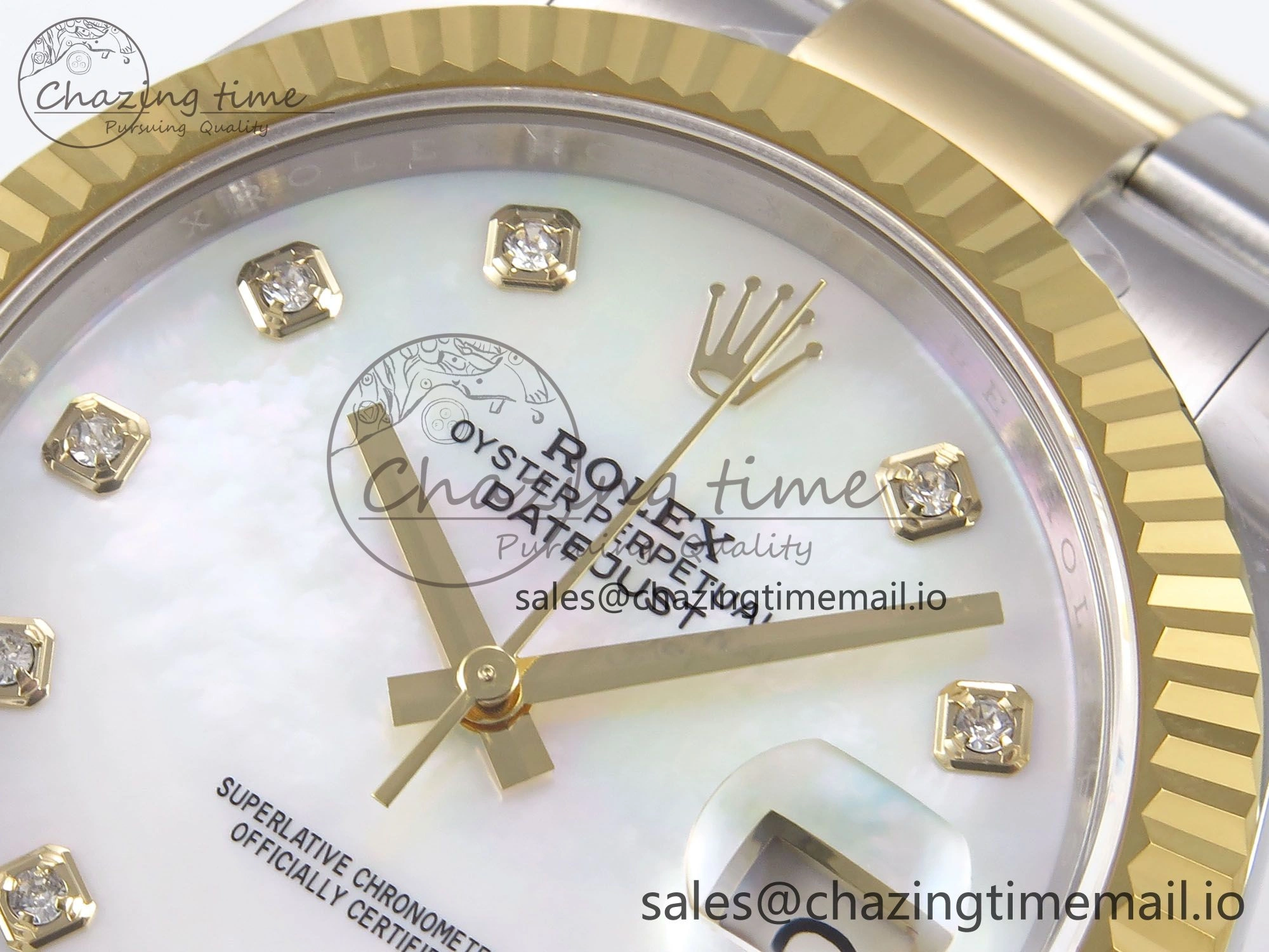 DateJust 41 126333 EWEF Best Edition White MOP Dial on SS YG Oyster Bracelet A3235