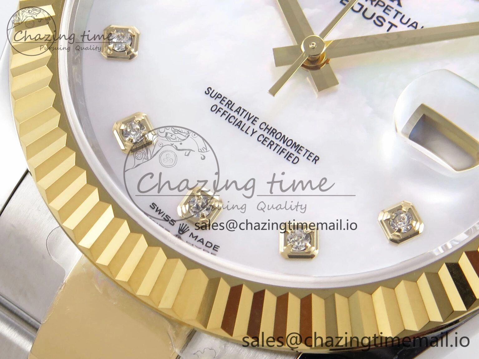 DateJust 41 126333 EWEF Best Edition White MOP Dial on SS YG Oyster Bracelet A3235