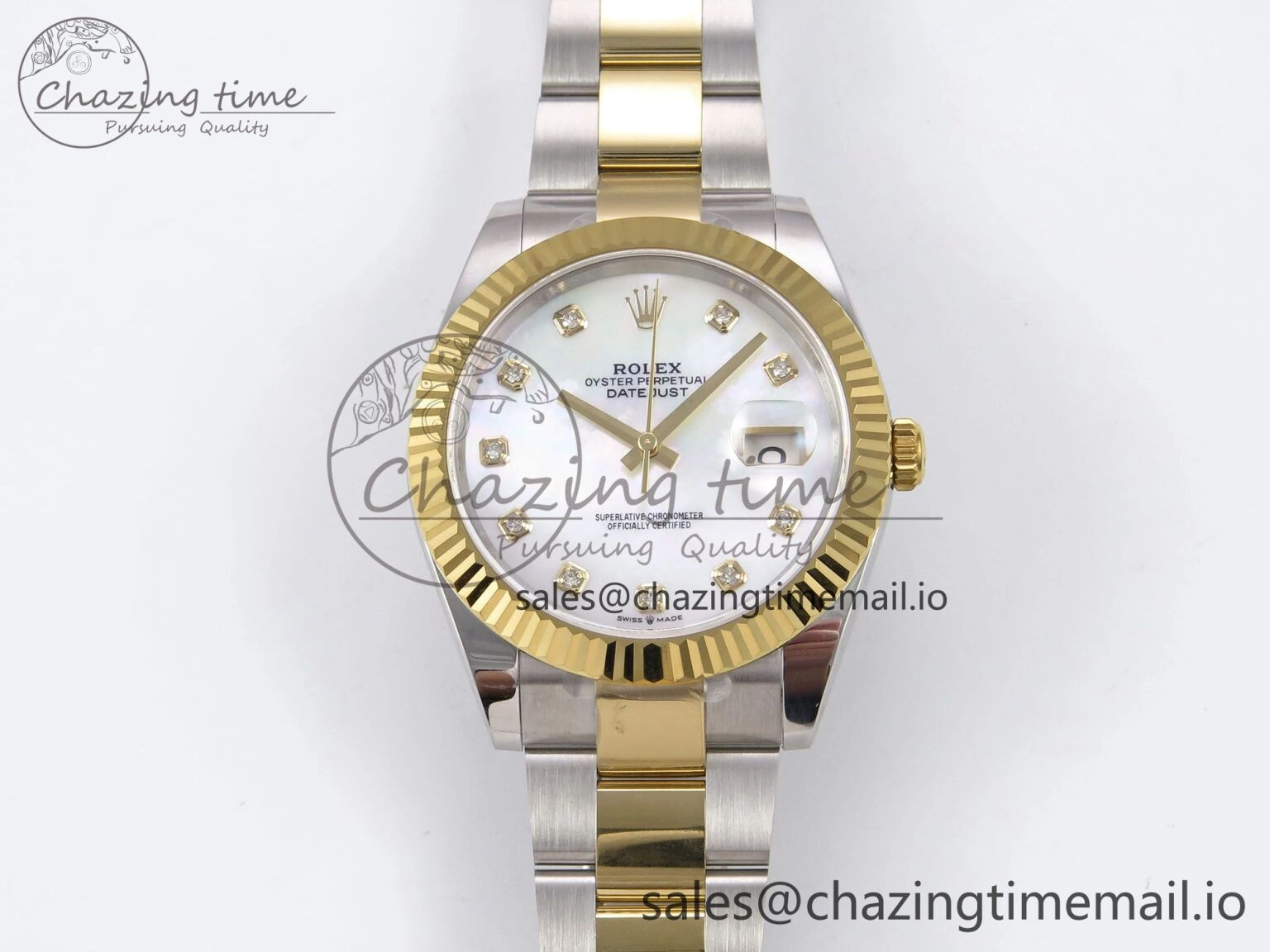 DateJust 41 126333 EWEF Best Edition White MOP Dial on SS YG Oyster Bracelet A3235