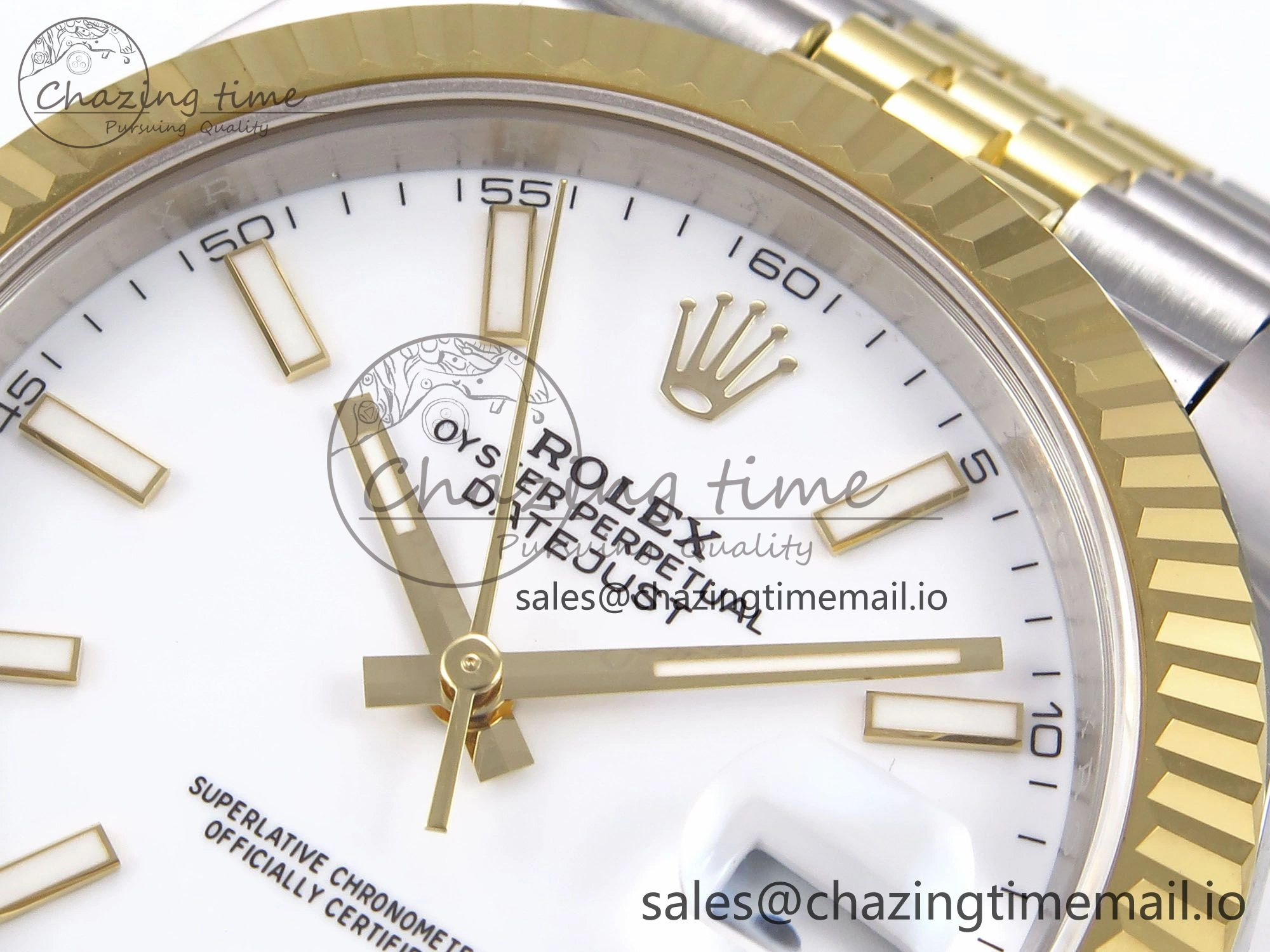DateJust 41 126333 EWEF Best Edition White Stick Dial on SS YG Jubilee Bracelet A3235