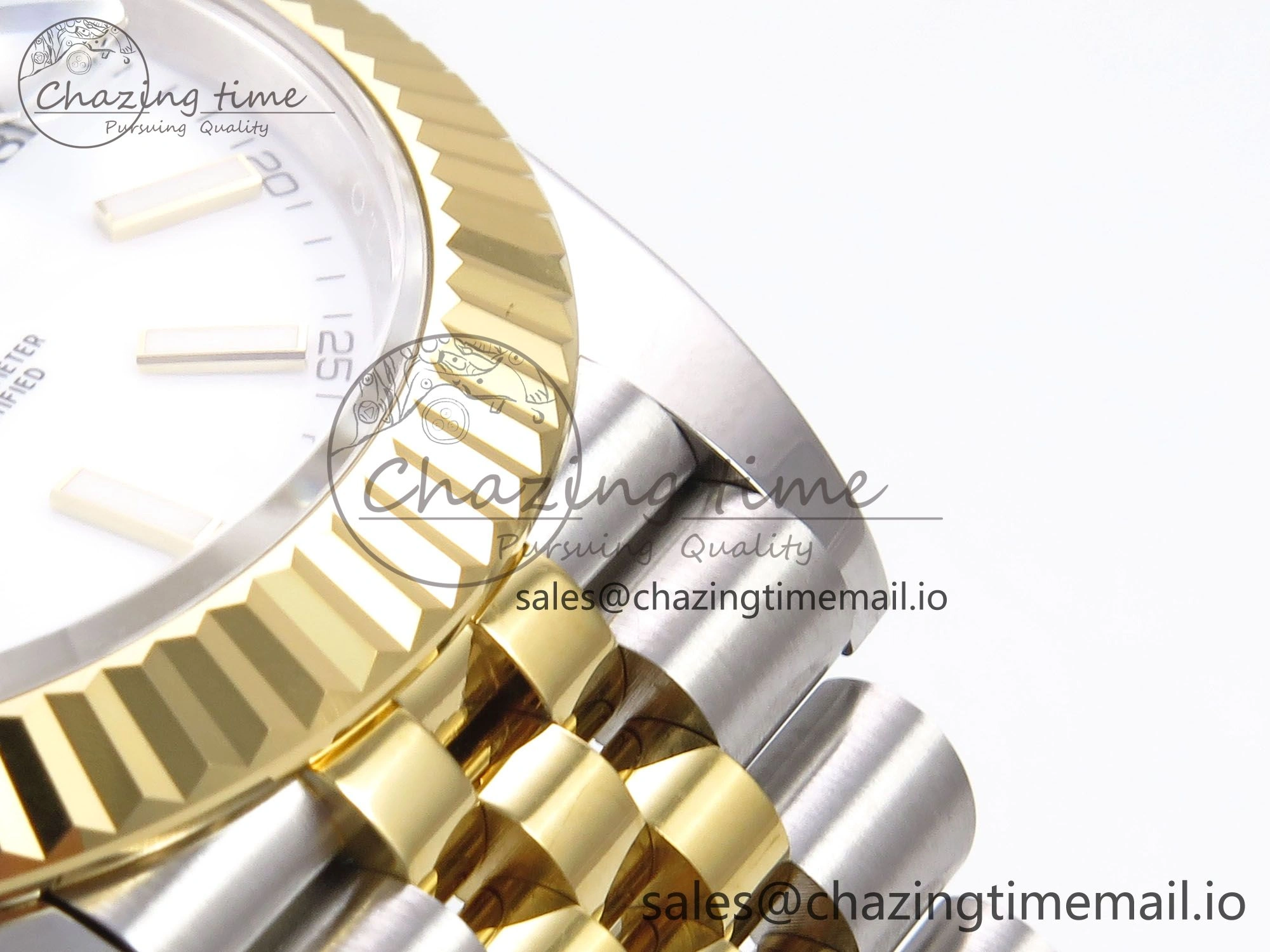 DateJust 41 126333 EWEF Best Edition White Stick Dial on SS YG Jubilee Bracelet A3235