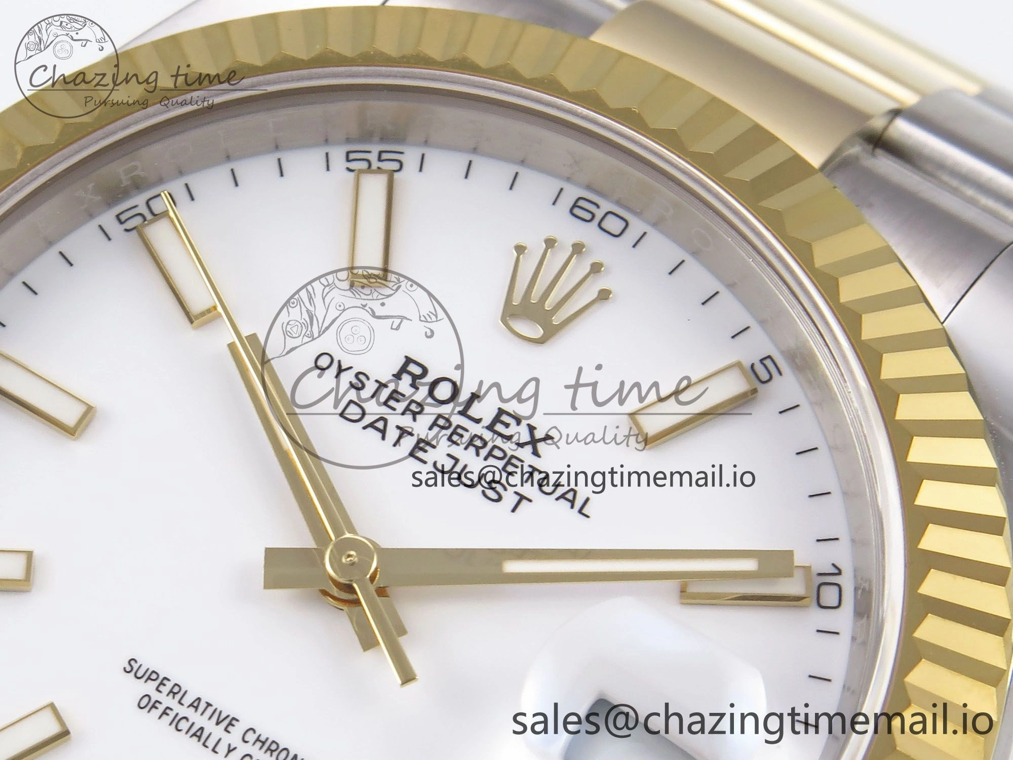 DateJust 41 126333 EWEF Best Edition White Stick Dial on SS YG Oyster Bracelet A3235