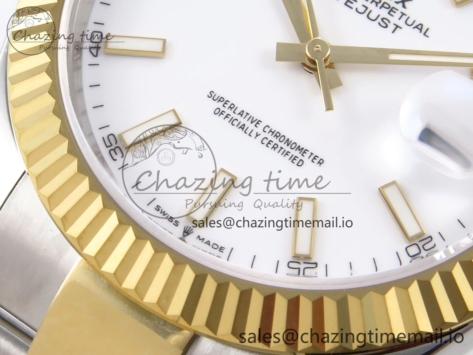 DateJust 41 126333 EWEF Best Edition White Stick Dial on SS YG Oyster Bracelet A3235