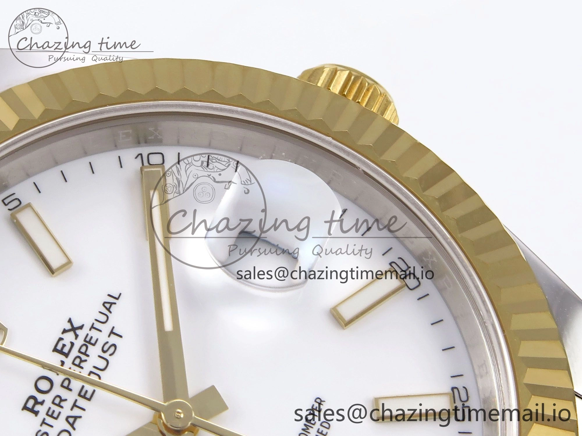 DateJust 41 126333 EWEF Best Edition White Stick Dial on SS YG Oyster Bracelet A3235