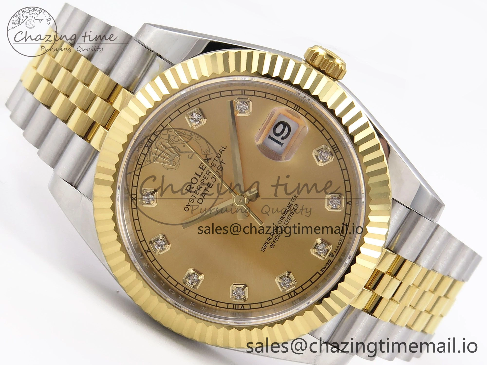 DateJust 41 126333 EWEF Best Edition YG Diamonds Dial on SS YG Jubilee Bracelet A3235