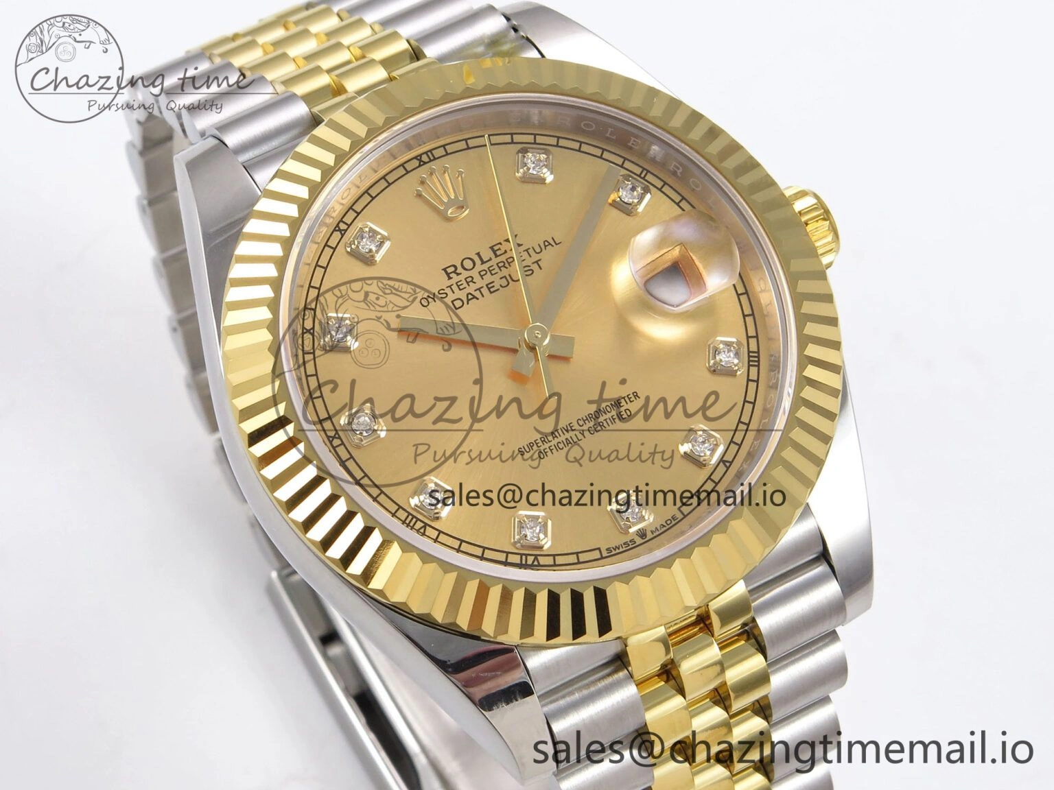 DateJust 41 126333 EWEF Best Edition YG Diamonds Dial on SS YG Jubilee Bracelet A3235