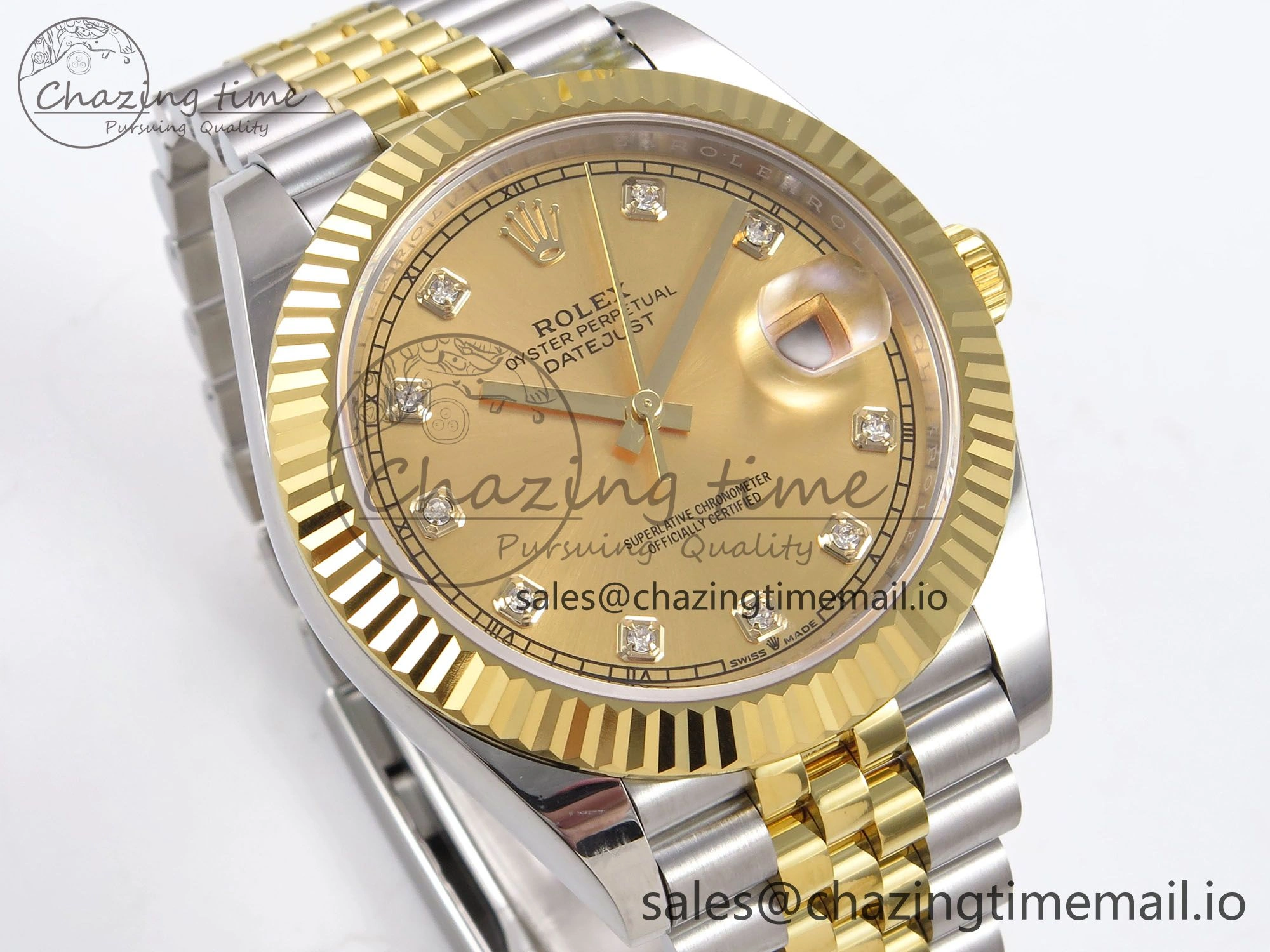 DateJust 41 126333 EWEF Best Edition YG Diamonds Dial on SS YG Jubilee Bracelet A3235