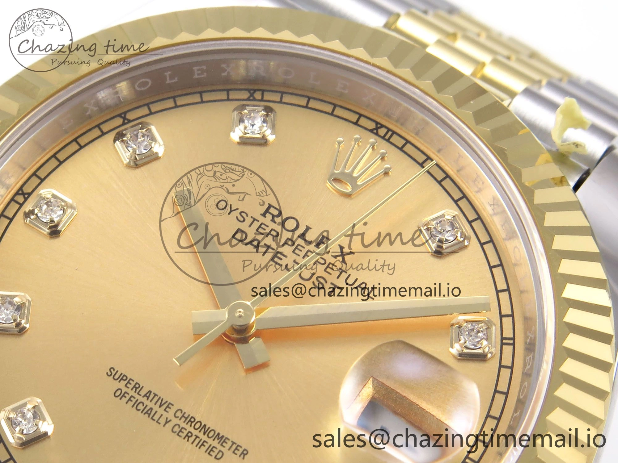 DateJust 41 126333 EWEF Best Edition YG Diamonds Dial on SS YG Jubilee Bracelet A3235