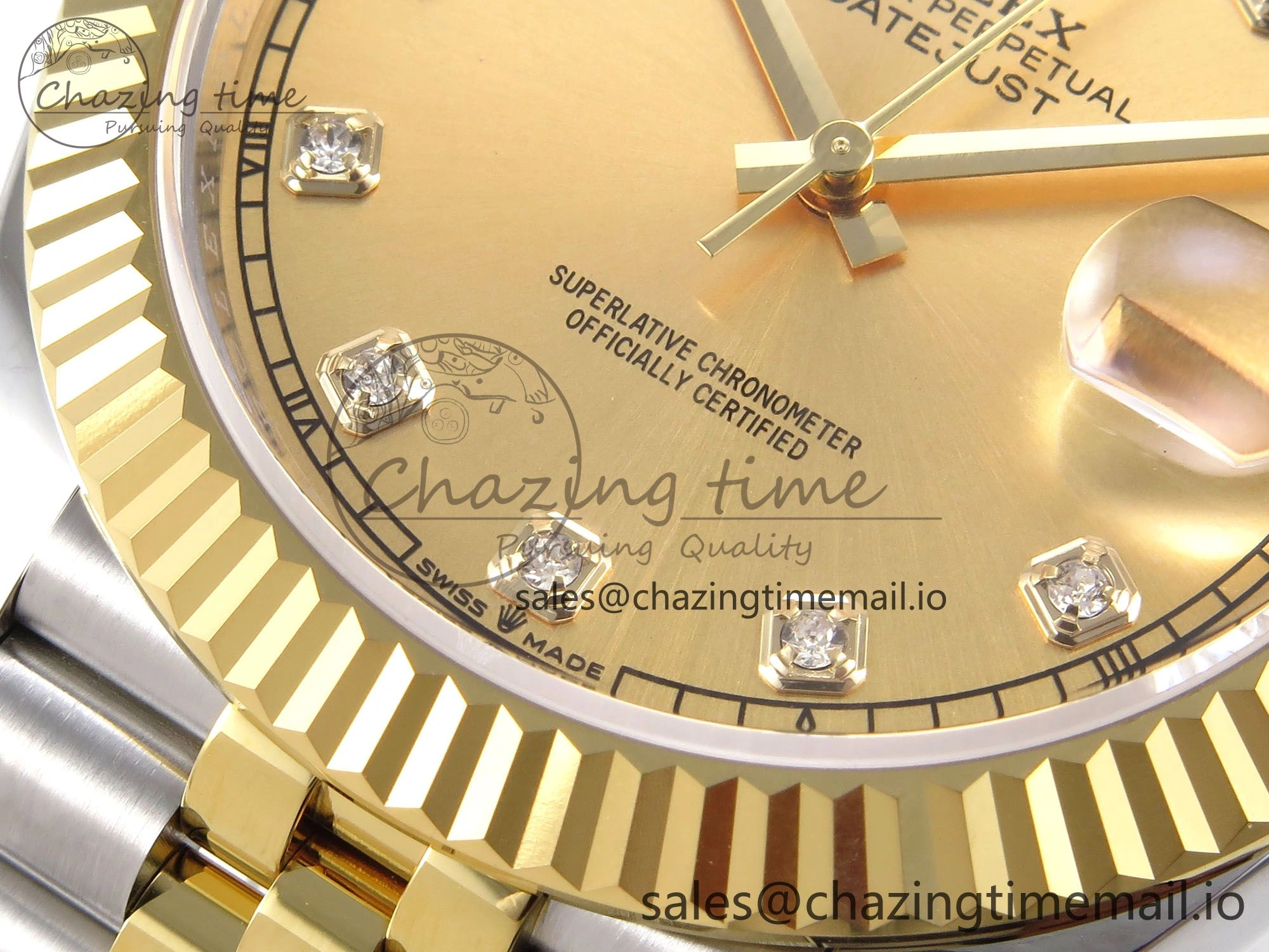 DateJust 41 126333 EWEF Best Edition YG Diamonds Dial on SS YG Jubilee Bracelet A3235