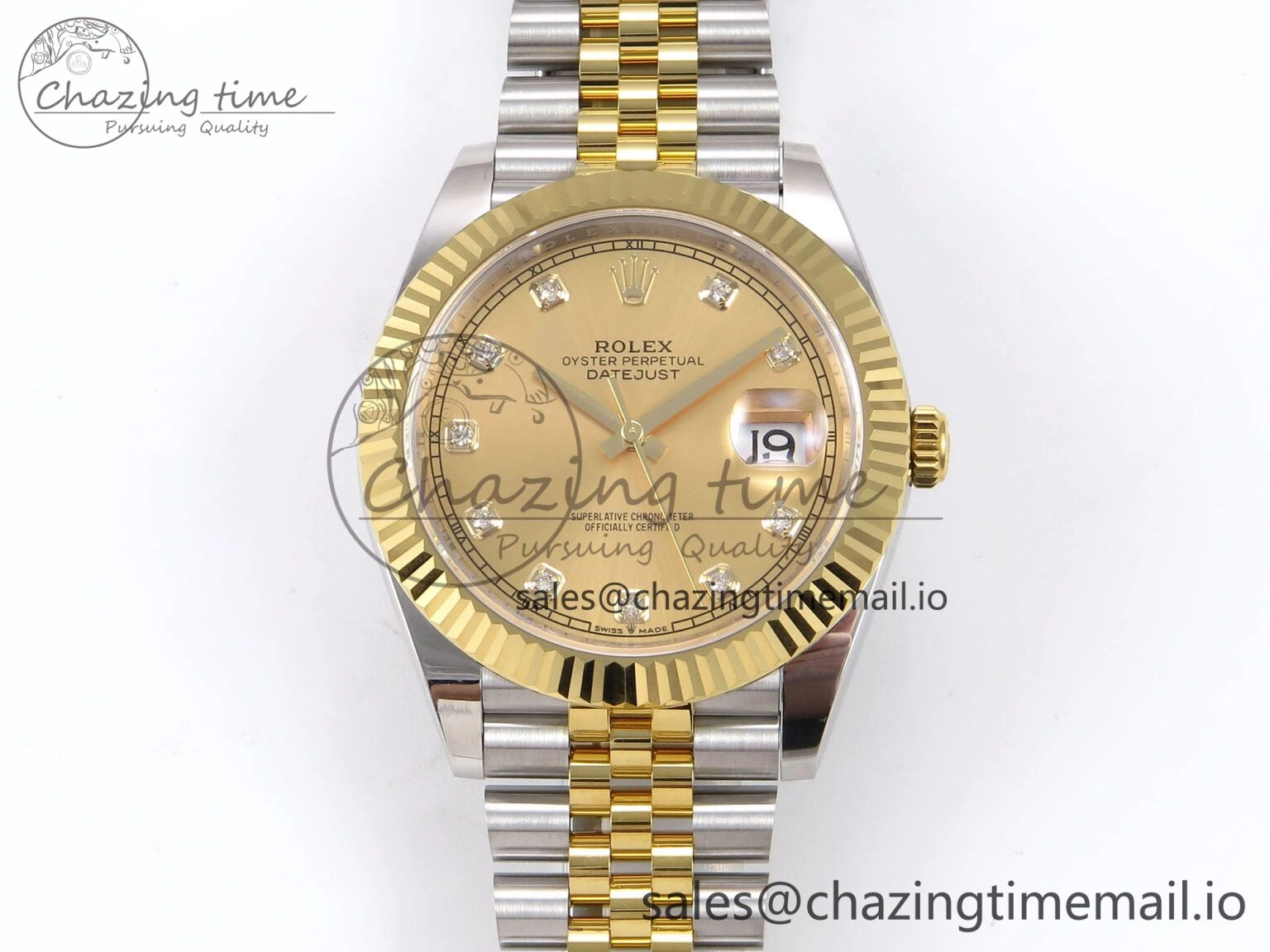 DateJust 41 126333 EWEF Best Edition YG Diamonds Dial on SS YG Jubilee Bracelet A3235