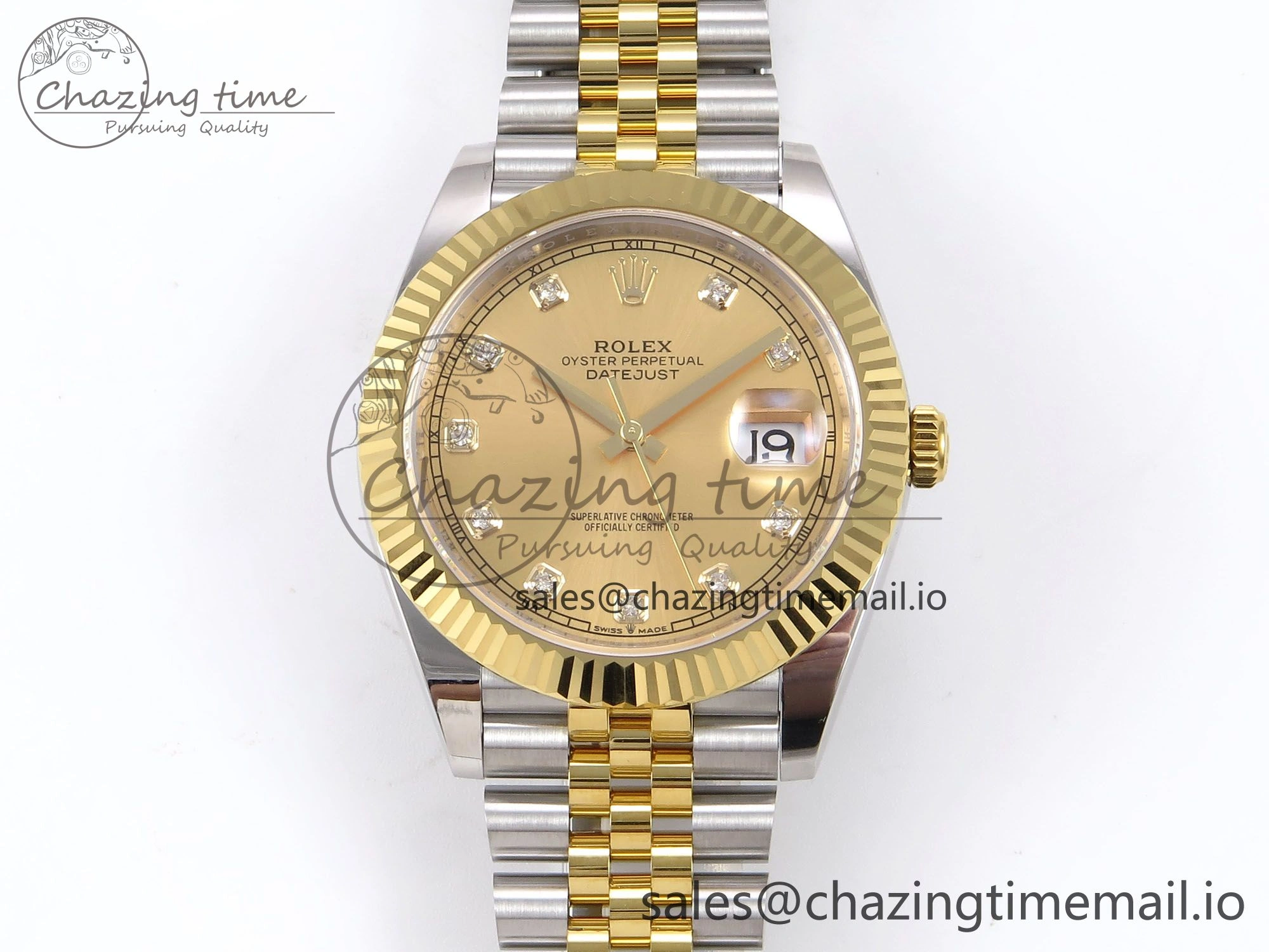 DateJust 41 126333 EWEF Best Edition YG Diamonds Dial on SS YG Jubilee Bracelet A3235