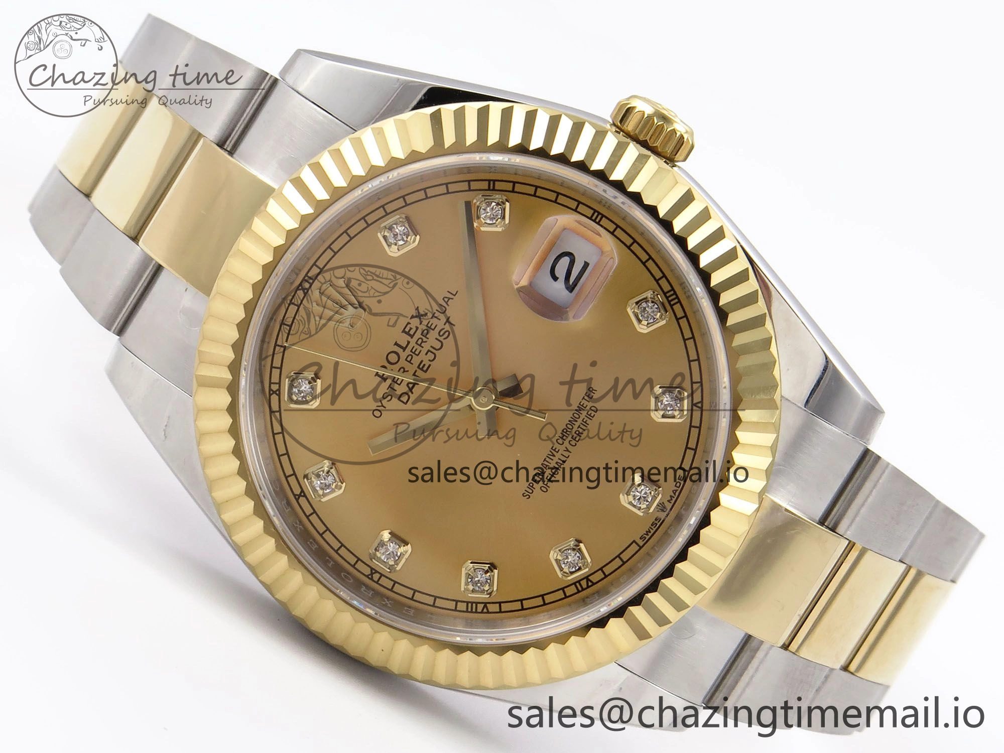 DateJust 41 126333 EWEF Best Edition YG Diamonds Dial on SS YG Oyster Bracelet A3235