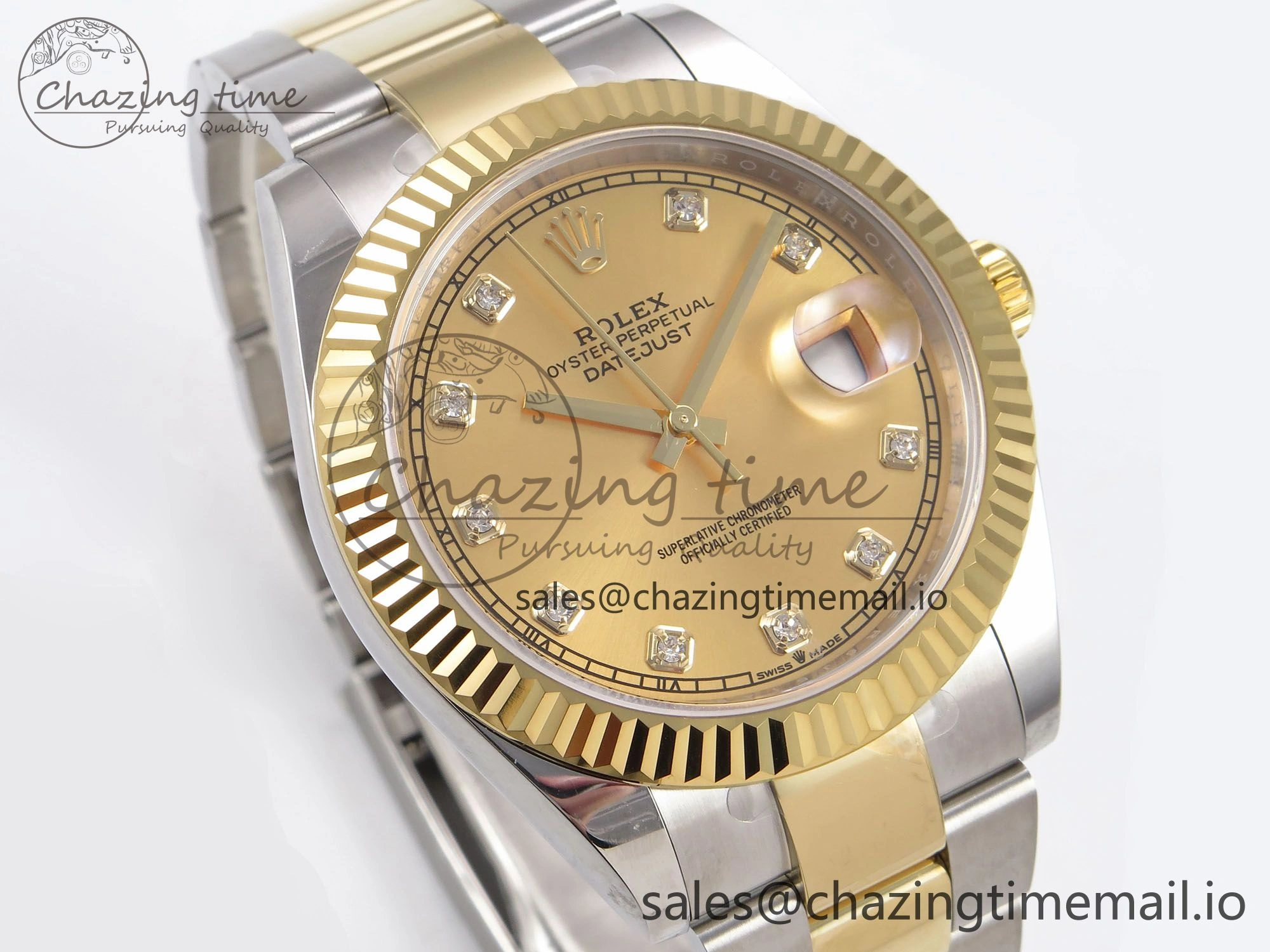 DateJust 41 126333 EWEF Best Edition YG Diamonds Dial on SS YG Oyster Bracelet A3235