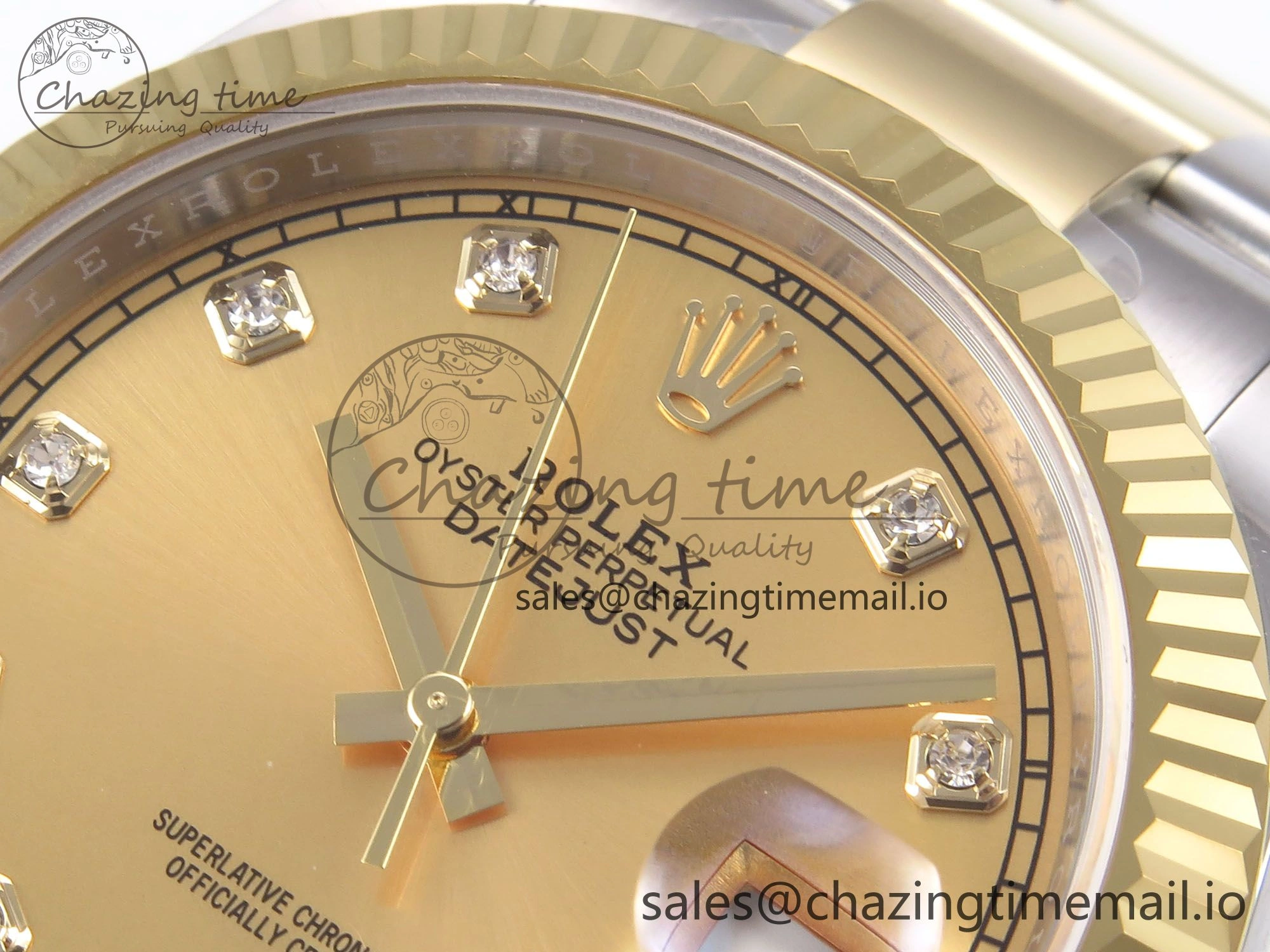 DateJust 41 126333 EWEF Best Edition YG Diamonds Dial on SS YG Oyster Bracelet A3235
