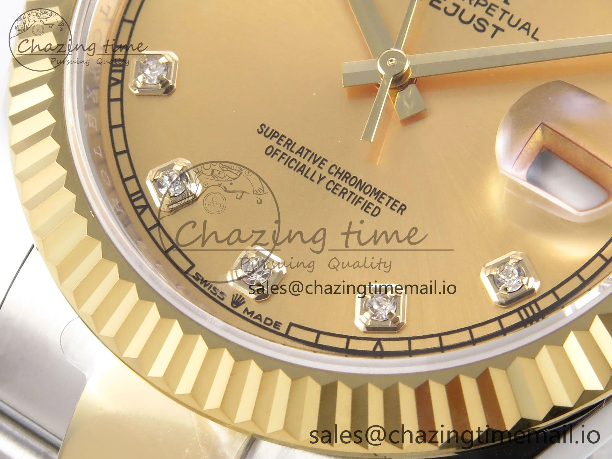 DateJust 41 126333 EWEF Best Edition YG Diamonds Dial on SS YG Oyster Bracelet A3235