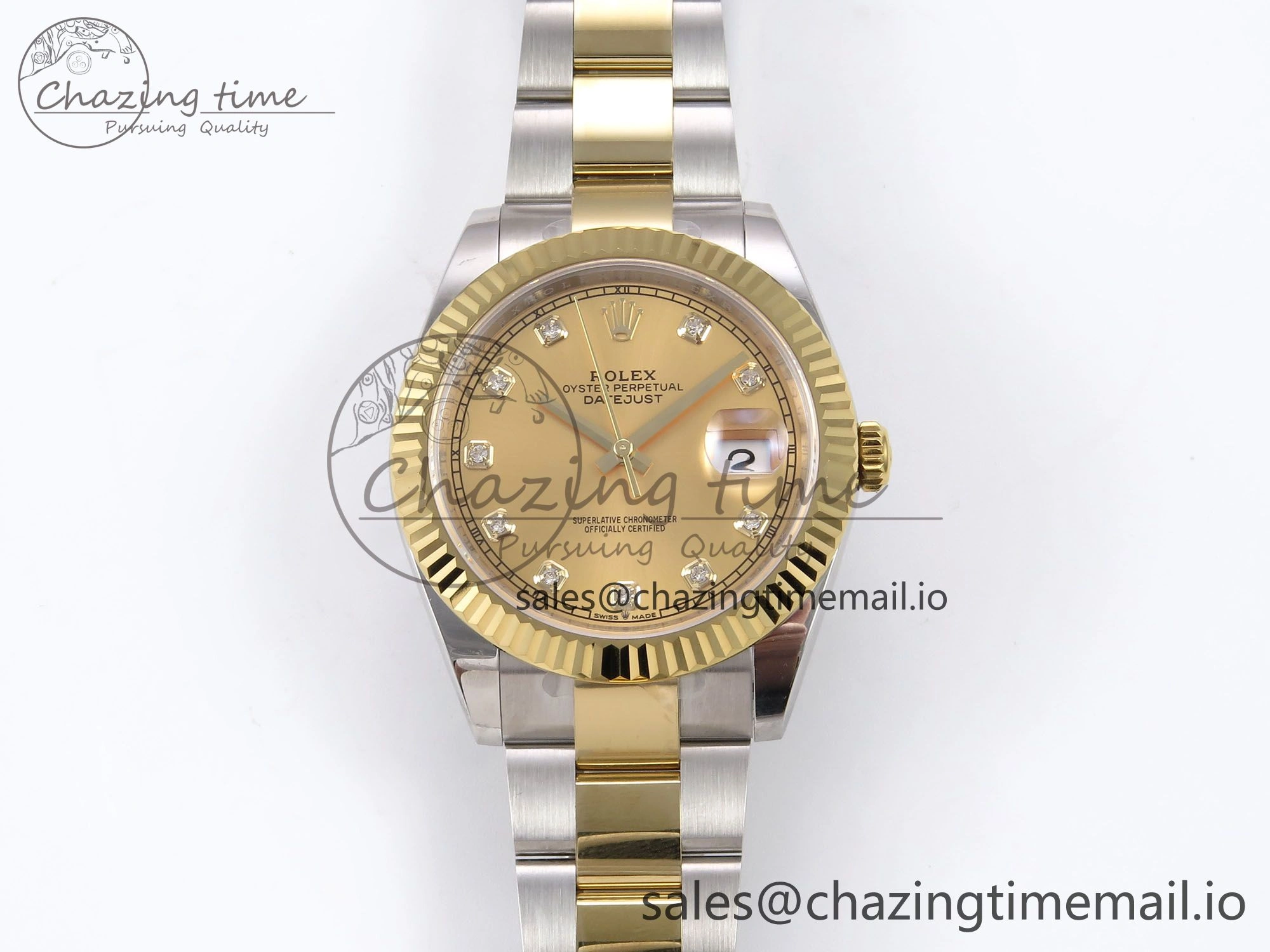 DateJust 41 126333 EWEF Best Edition YG Diamonds Dial on SS YG Oyster Bracelet A3235