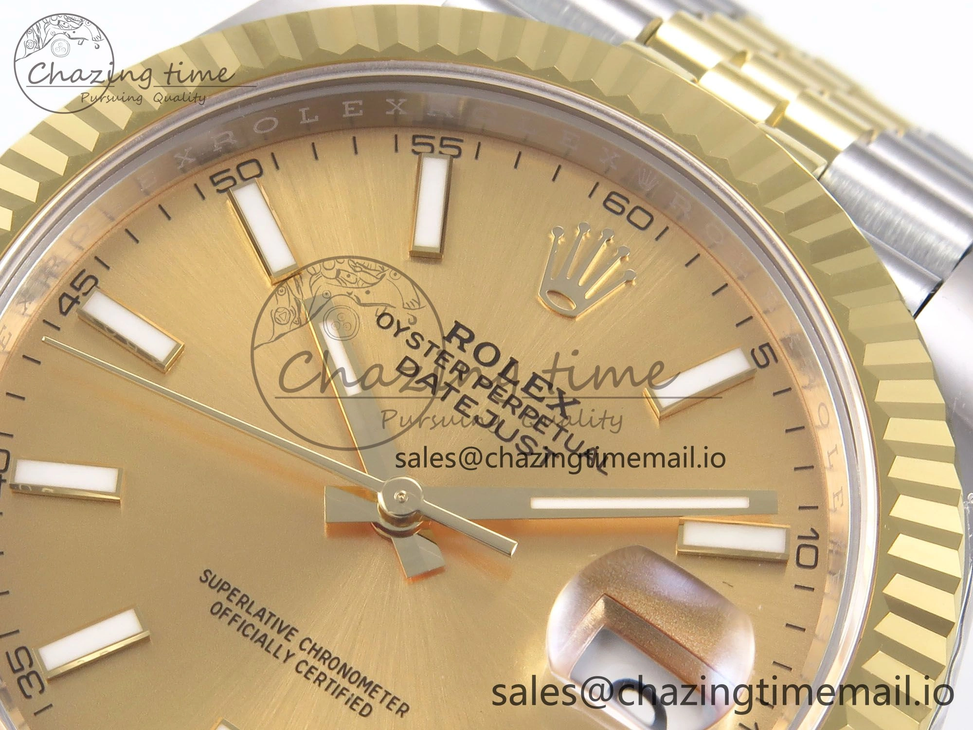 DateJust 41 126333 EWEF Best Edition YG Stick Dial on SS YG Jubilee Bracelet A3235
