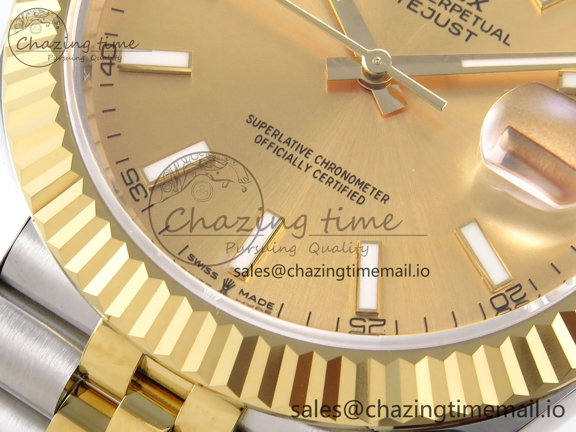 DateJust 41 126333 EWEF Best Edition YG Stick Dial on SS YG Jubilee Bracelet A3235