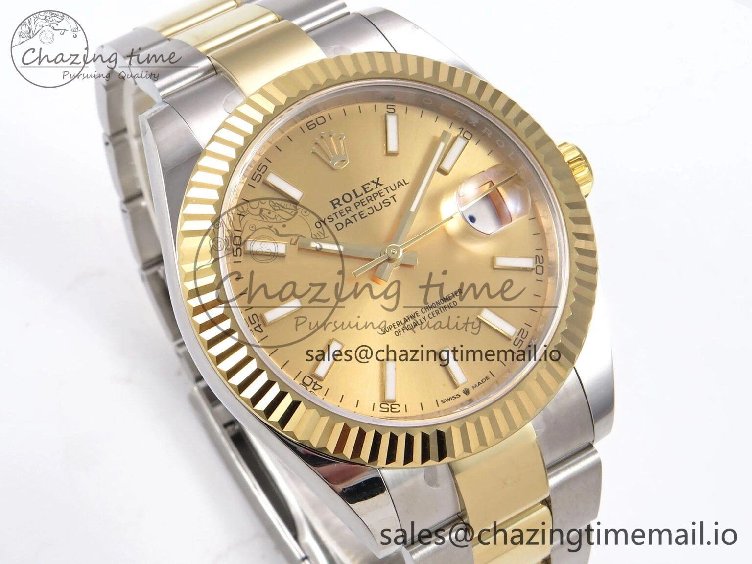 DateJust 41 126333 EWEF Best Edition YG Stick Dial on SS YG Oyster Bracelet A3235