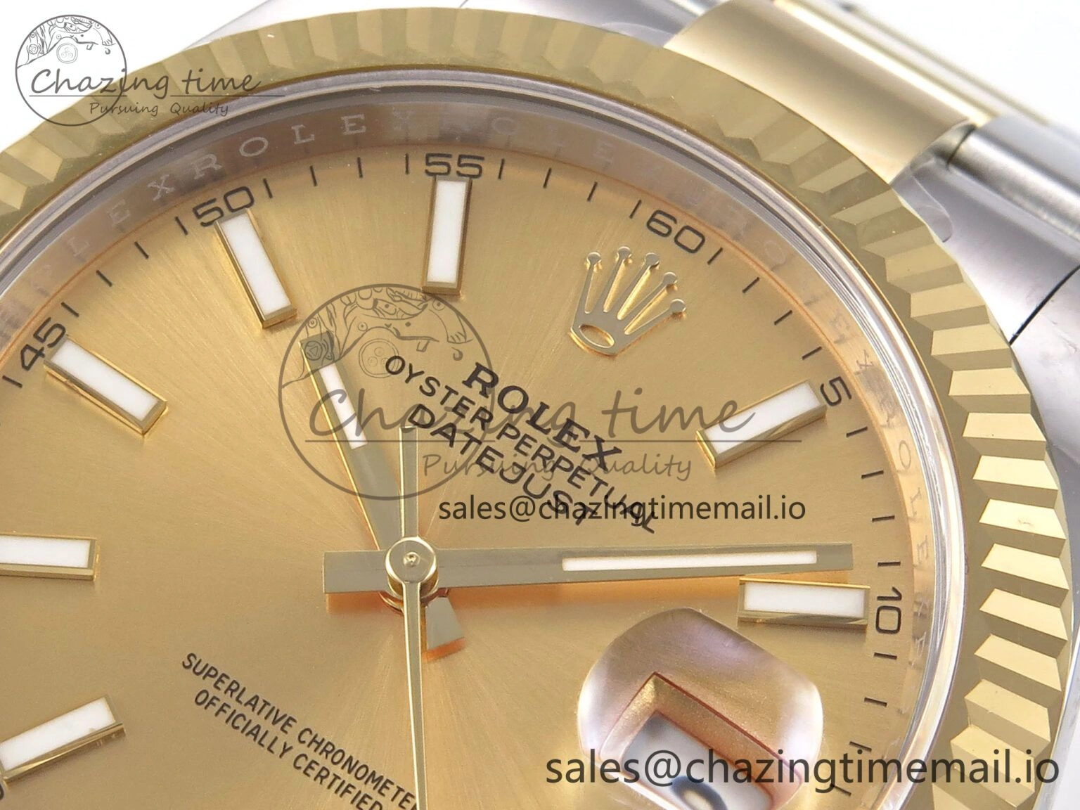 DateJust 41 126333 EWEF Best Edition YG Stick Dial on SS YG Oyster Bracelet A3235