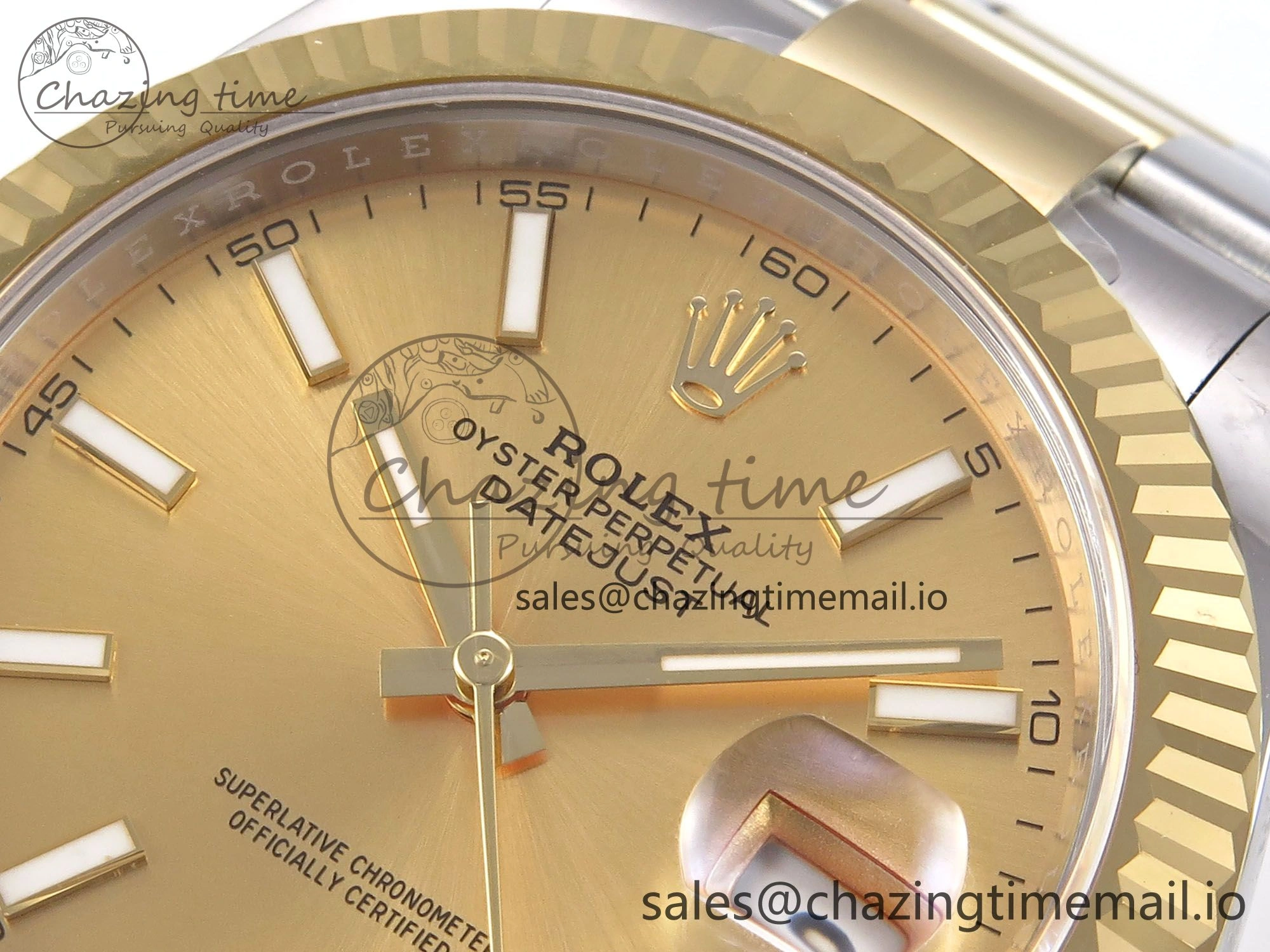 DateJust 41 126333 EWEF Best Edition YG Stick Dial on SS YG Oyster Bracelet A3235