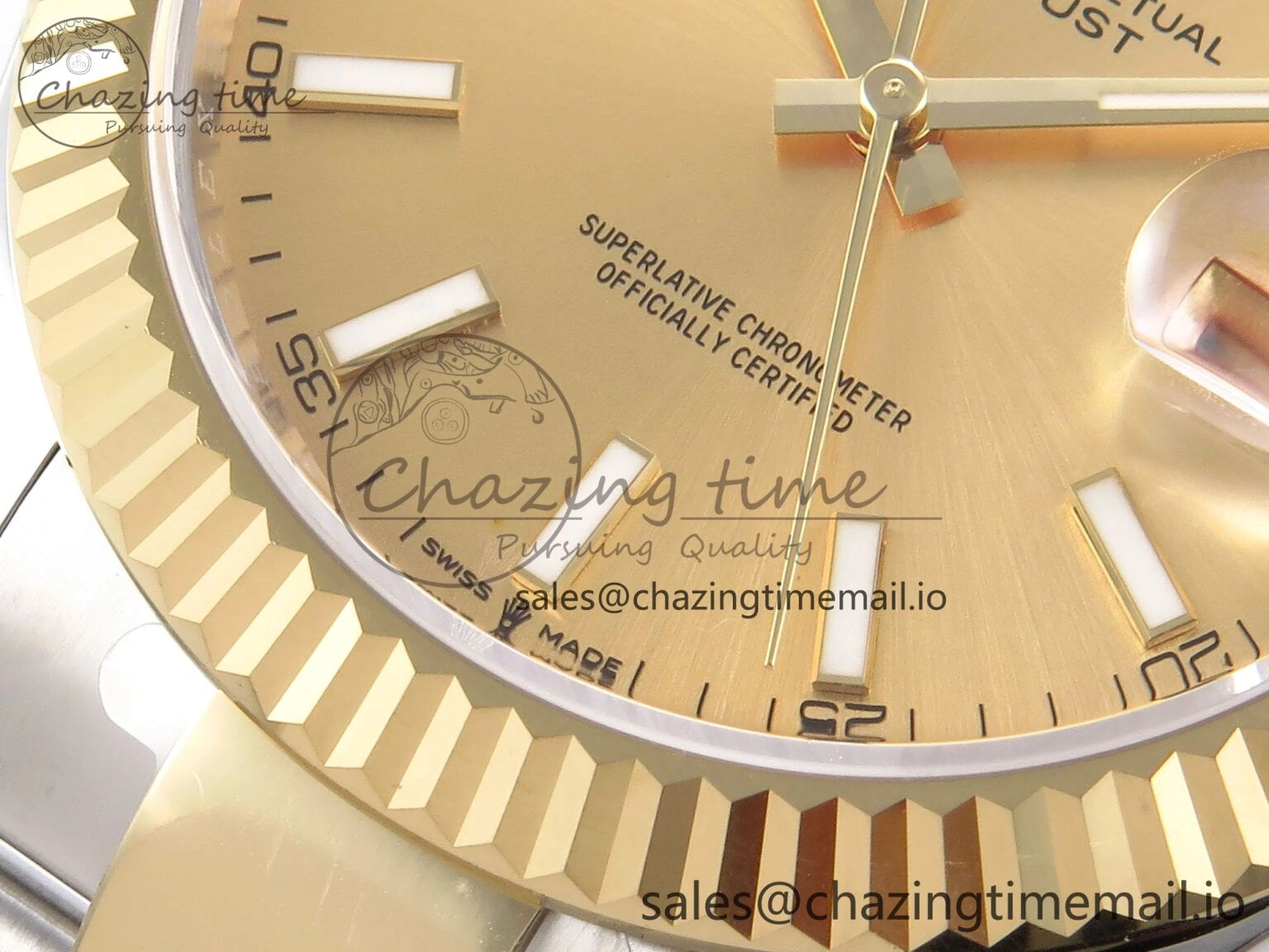 DateJust 41 126333 EWEF Best Edition YG Stick Dial on SS YG Oyster Bracelet A3235