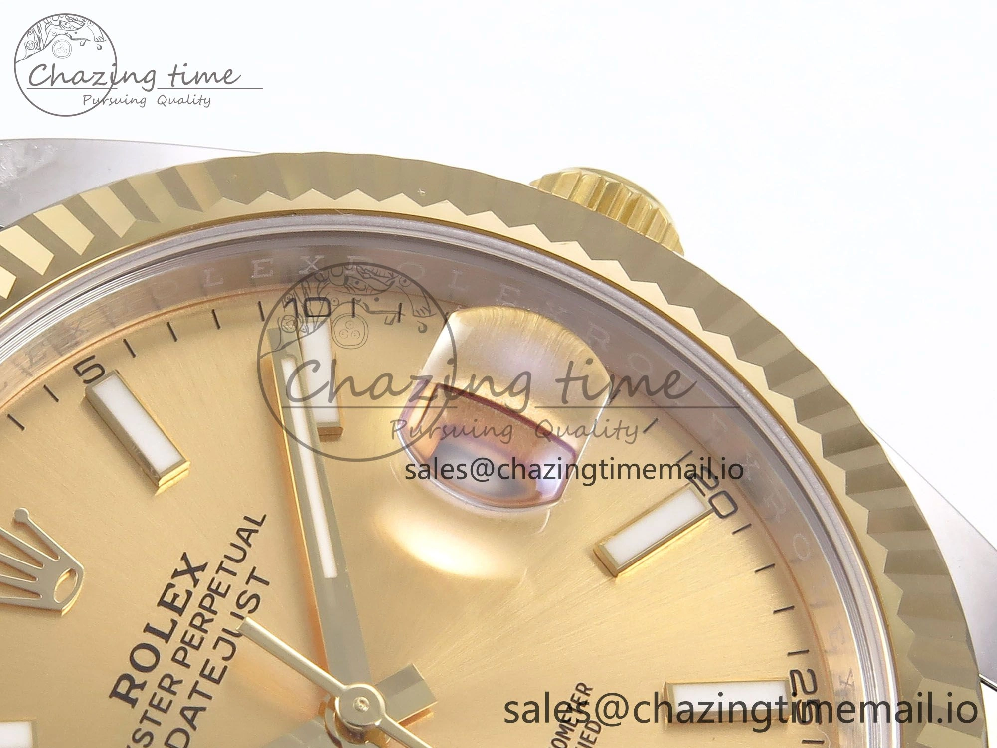 DateJust 41 126333 EWEF Best Edition YG Stick Dial on SS YG Oyster Bracelet A3235