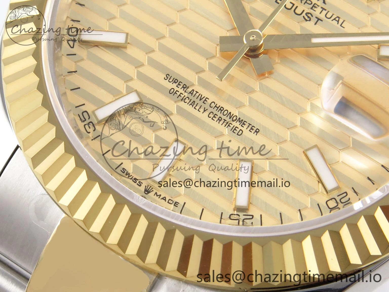 DateJust 41 126333 EWEF Best Edition YG Textured Dial on SS YG Oyster Bracelet A3235