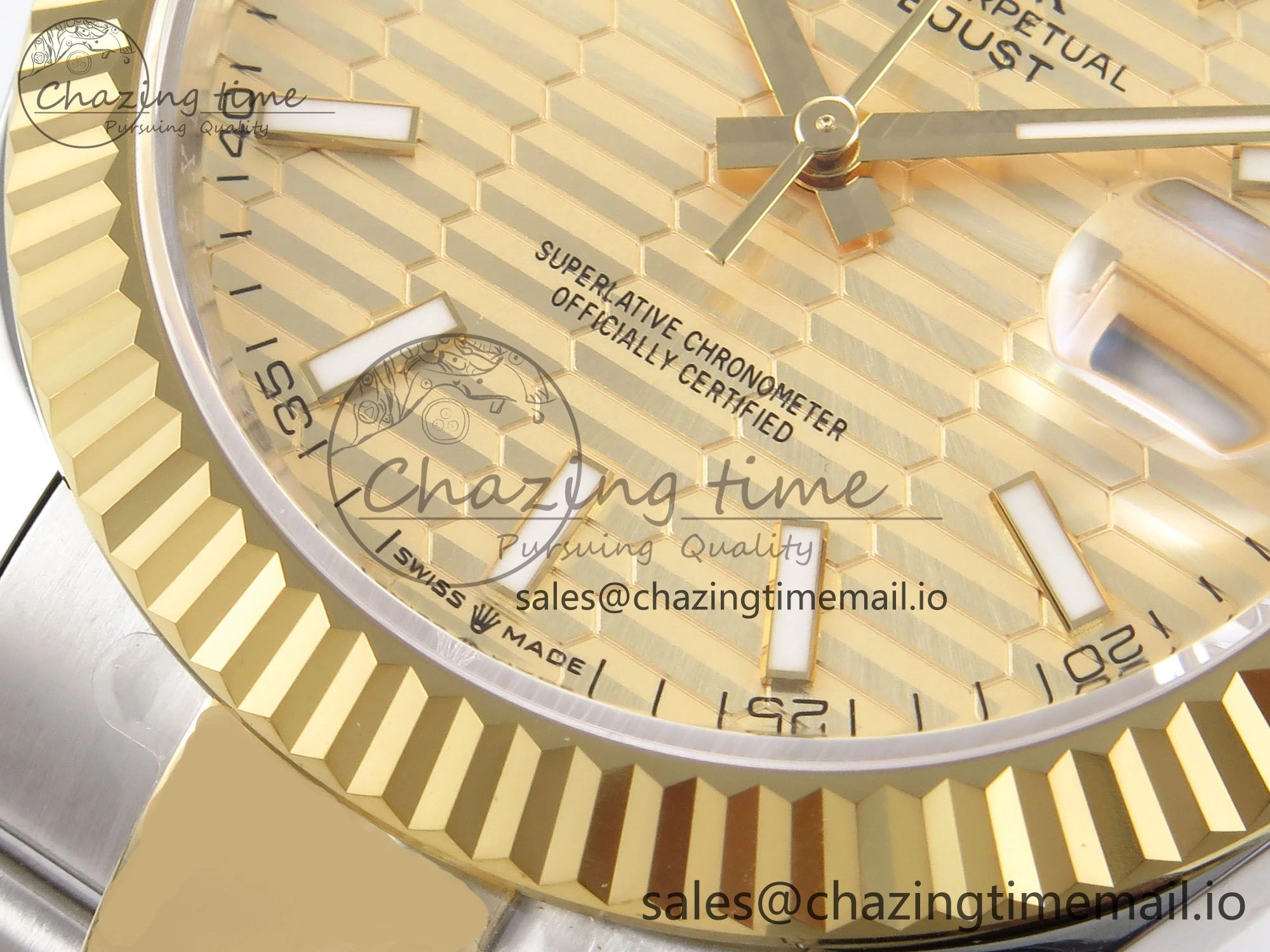 DateJust 41 126333 EWEF Best Edition YG Textured Dial on SS YG Oyster Bracelet A3235