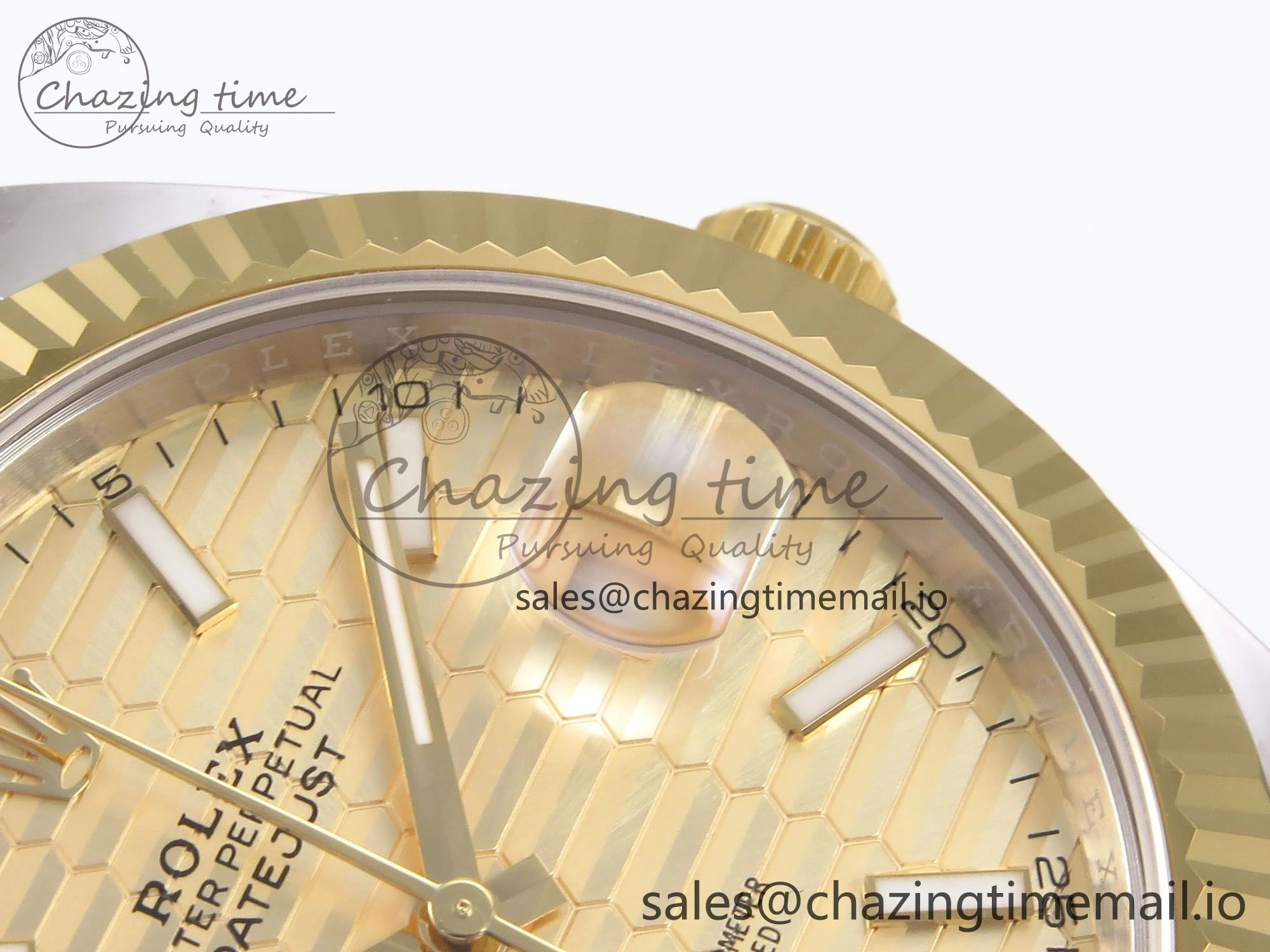 DateJust 41 126333 EWEF Best Edition YG Textured Dial on SS YG Oyster Bracelet A3235