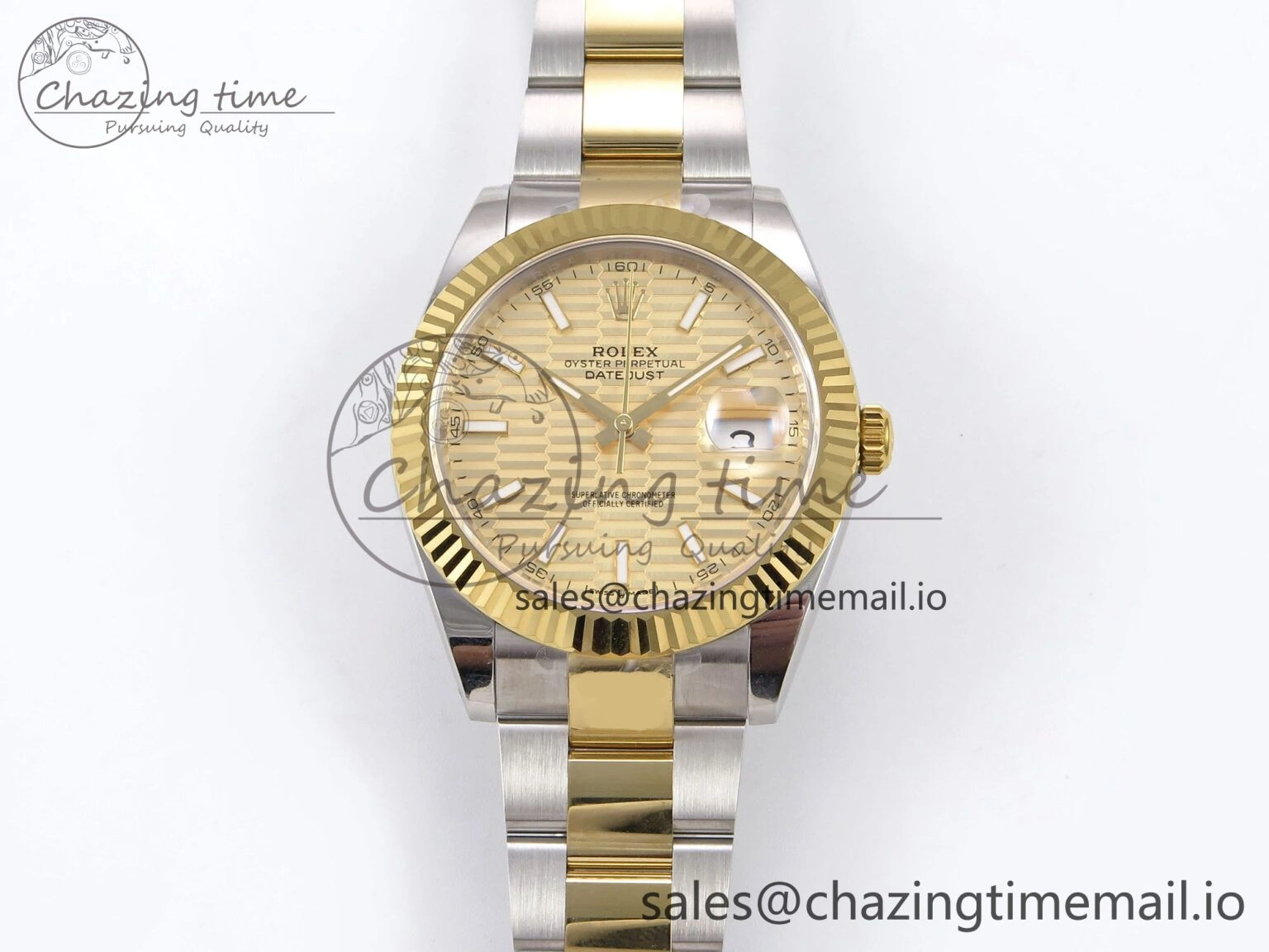 DateJust 41 126333 EWEF Best Edition YG Textured Dial on SS YG Oyster Bracelet A3235