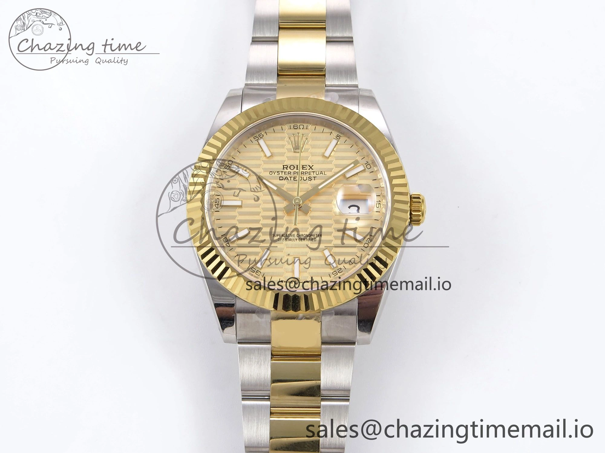 DateJust 41 126333 EWEF Best Edition YG Textured Dial on SS YG Oyster Bracelet A3235