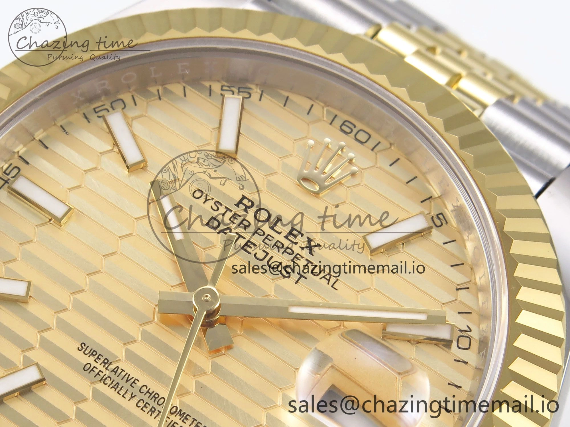 DateJust 41 126333 EWEF Best Edition YG Texuted Dial on SS YG Jubilee Bracelet A3235