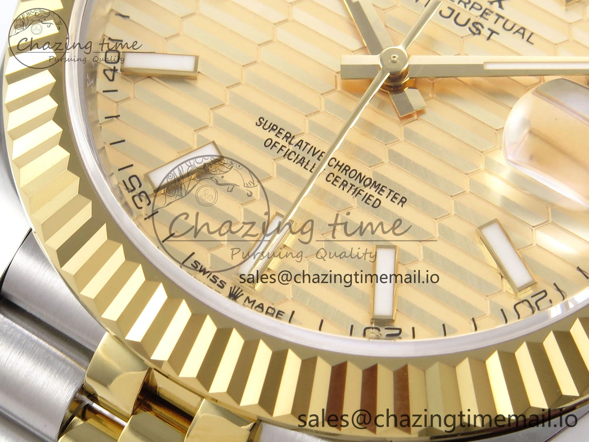 DateJust 41 126333 EWEF Best Edition YG Texuted Dial on SS YG Jubilee Bracelet A3235
